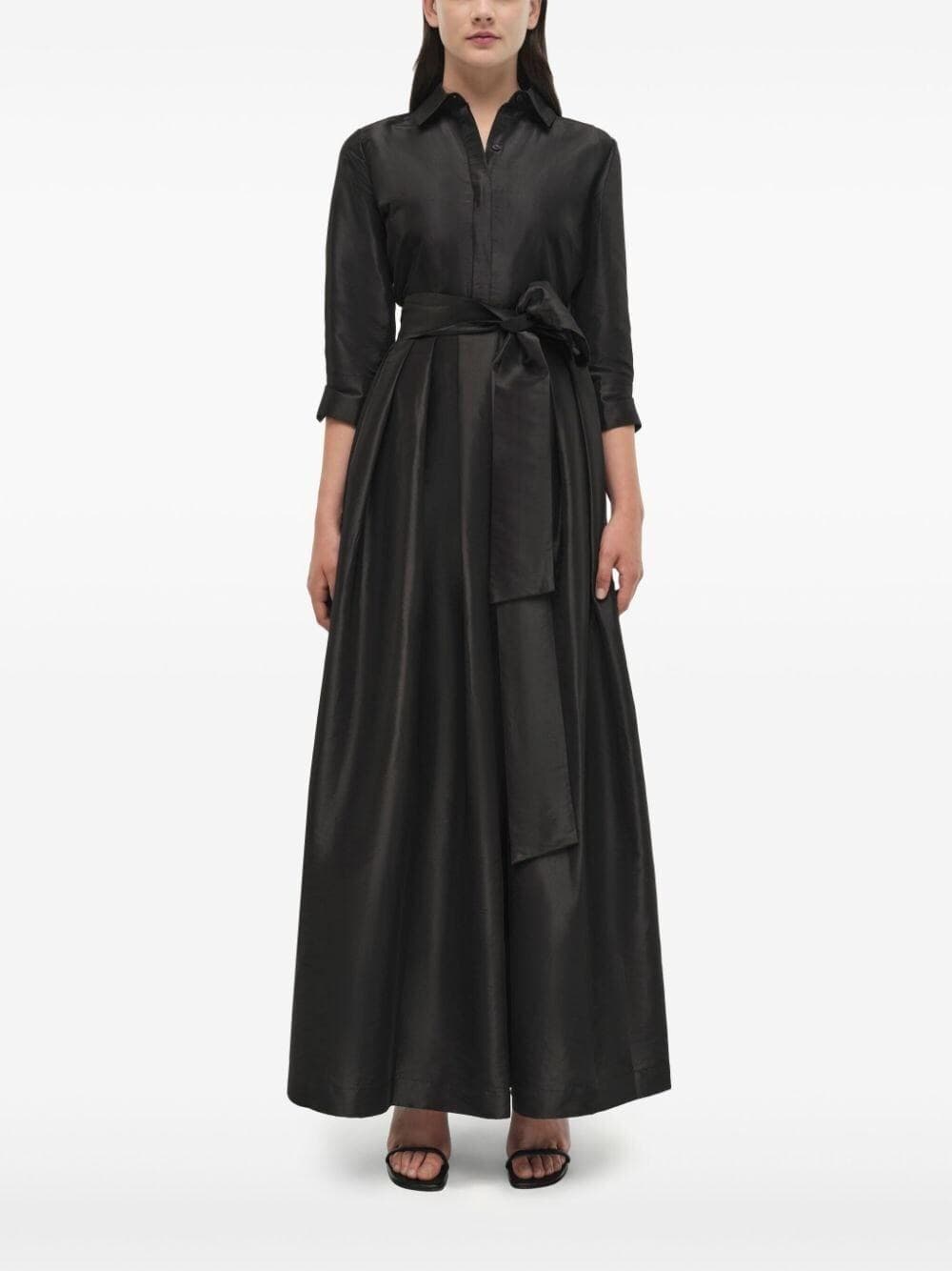 Black taffeta maxi dress | Buttoned shirt dress | Modest fashion | Modest Dress | Customisable | More colours available | Tzinut outfits - image 4
