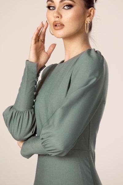 Asilhouette crepe viscose dress| Modest Satin Dress for Special Occasions | Modest fashion | custom made available | Midi satin modest dress - image 5
