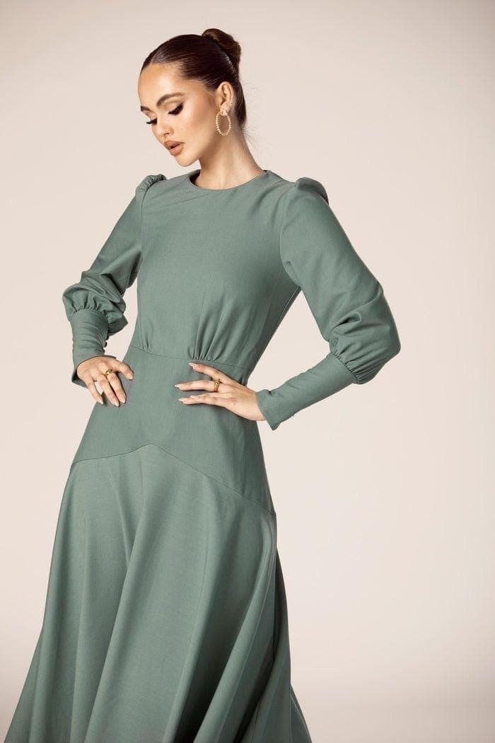 Asilhouette crepe viscose dress| Modest Satin Dress for Special Occasions | Modest fashion | custom made available | Midi satin modest dress
