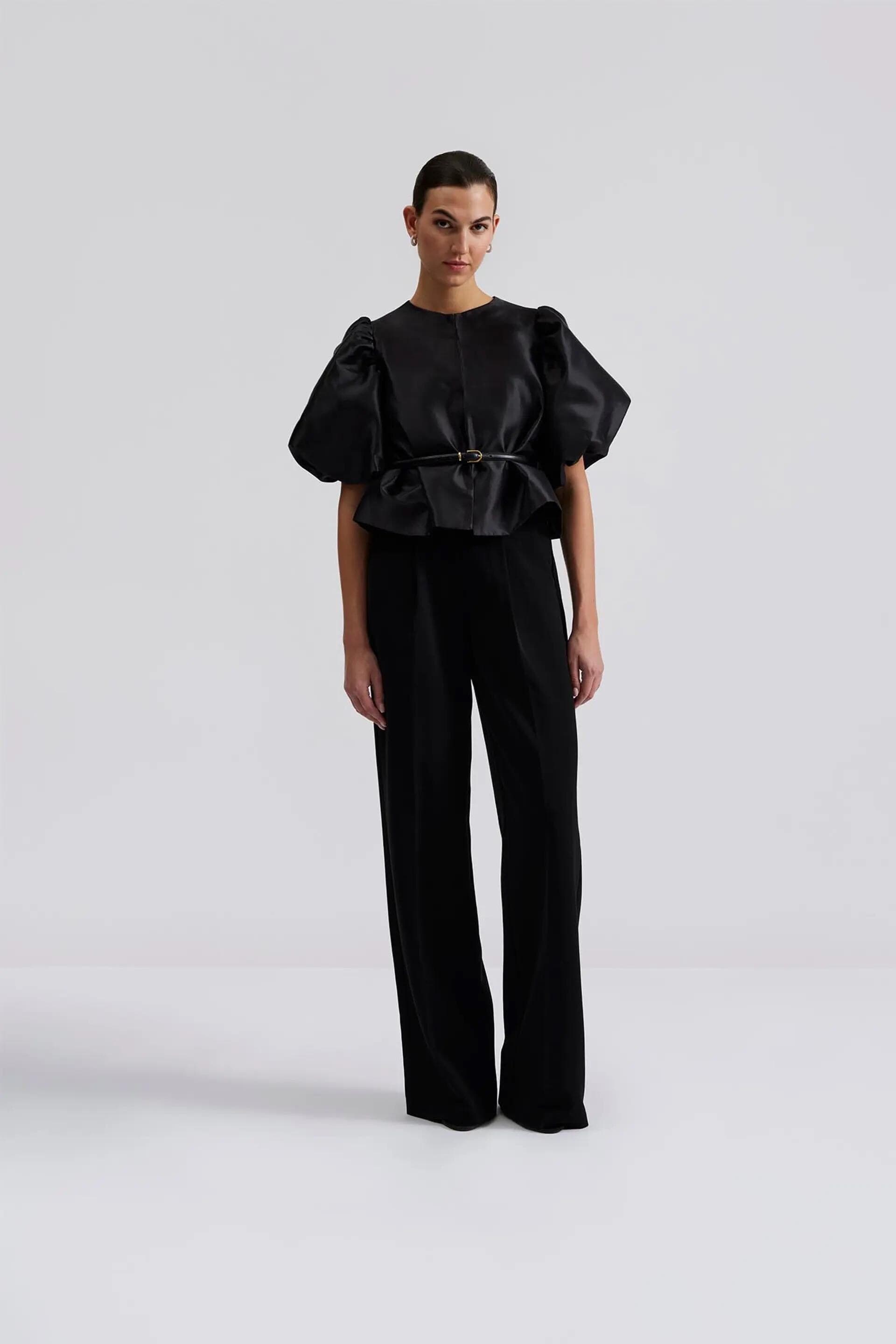 Blouse with pouf balloon sleeve in black | Modest Fashion | Elegant style | Women business outfit| Made to measure available |more colours - image 3