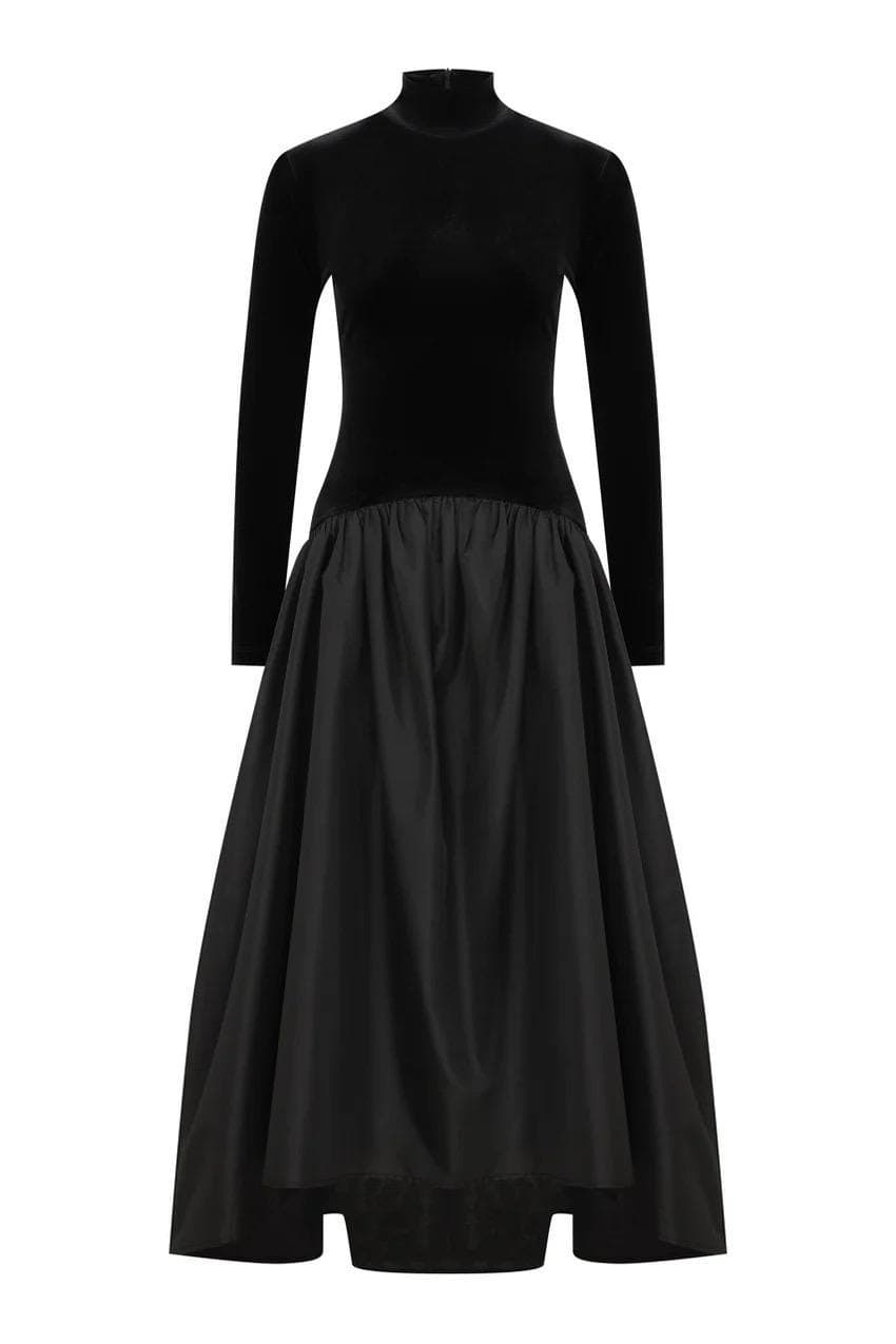 Velvet taffeta gown | Taffeta black dress | Modest Fashion | Tzinut outfits | Shabbat dress | Taffeta clothing | Customisable - image 4