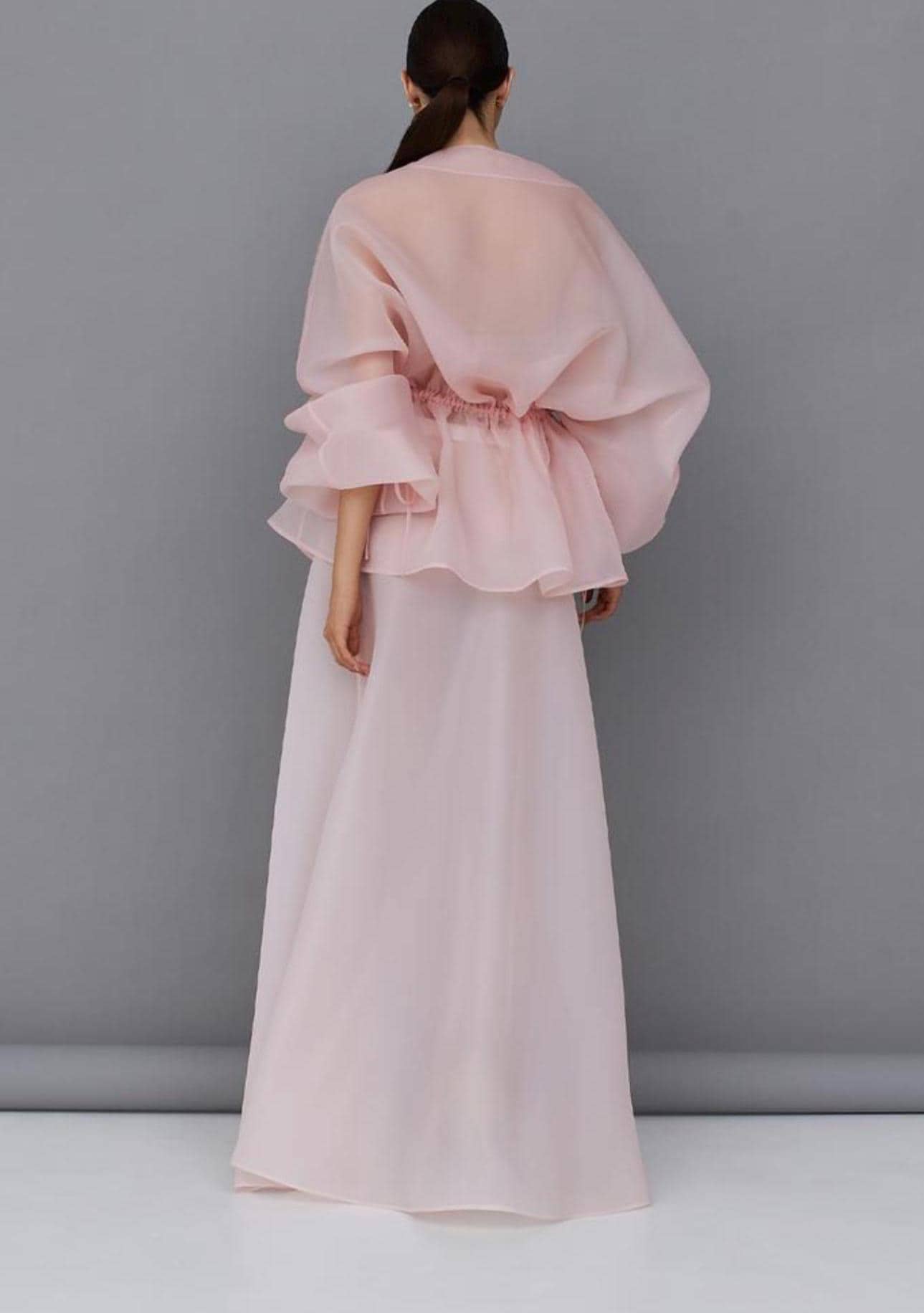 Matte Organza blouse Pink | Can be lined | modest top |Business style blouse| Tzinut clothing | Minimalist design | Custom made - image 4