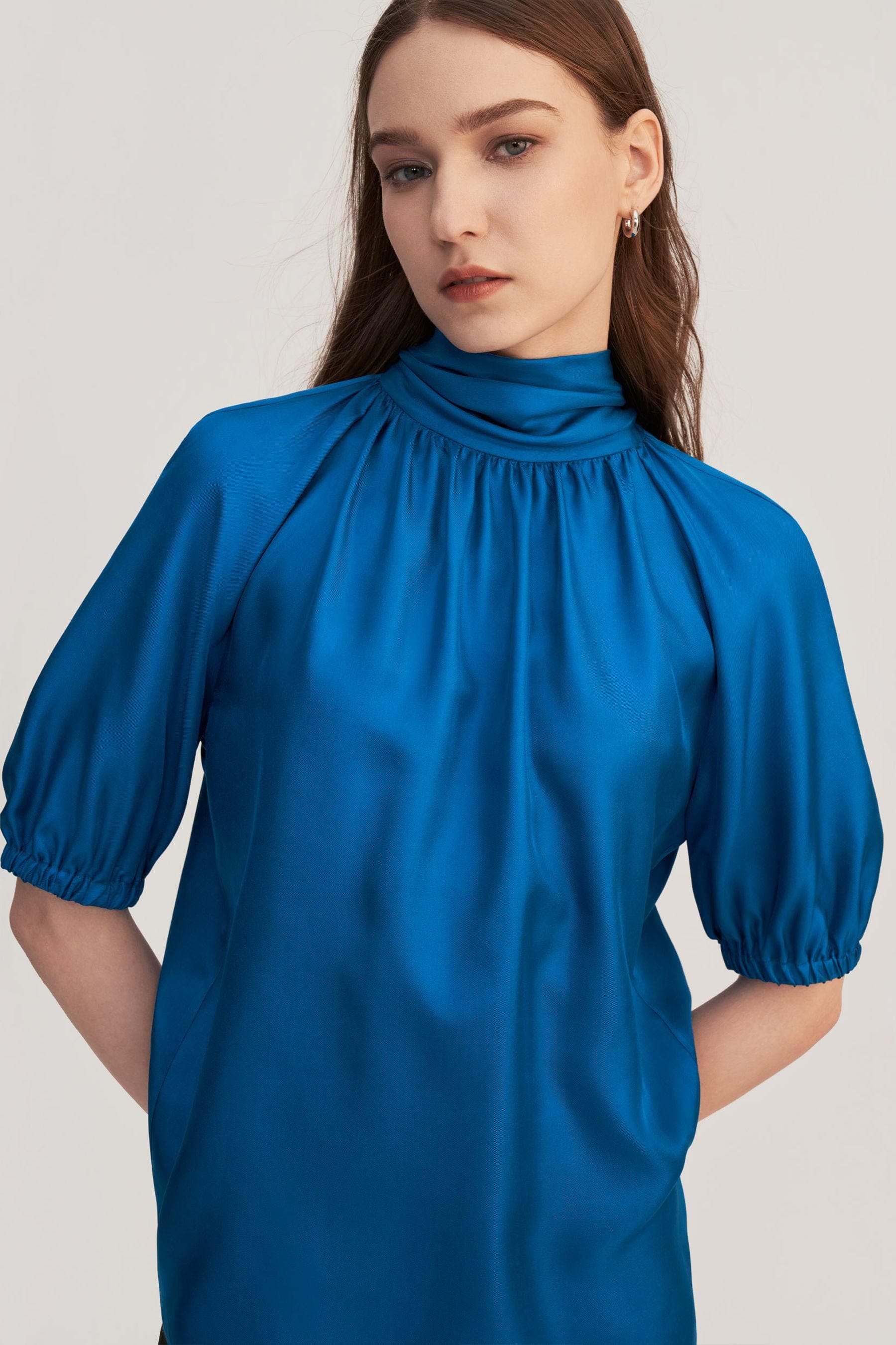 Women  Satin  Twill Blouse Top | Modest fashion| | Minimalist Design | Customisable | More colour options | Adjustable |