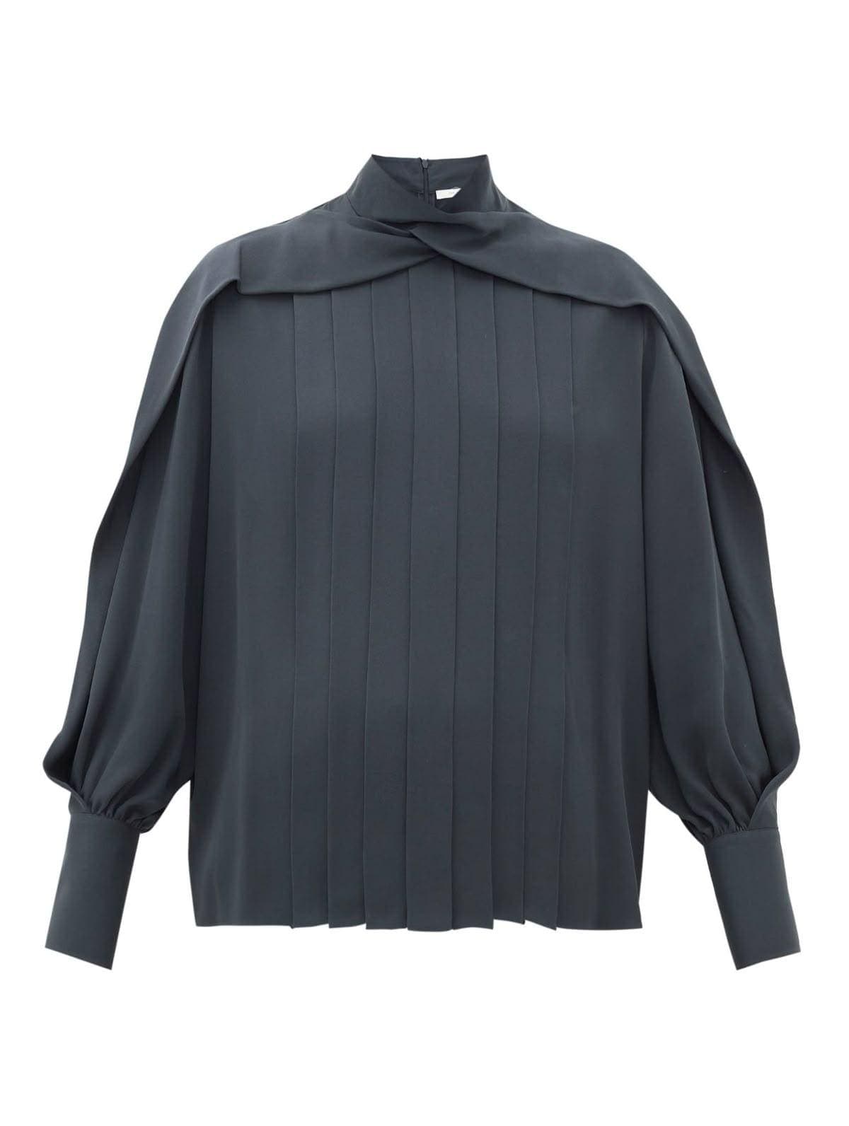 Twisted neck pleated blouse | modest top |Business style blouse| Tzinut clothing | Minimalist design | Custom made - image 4