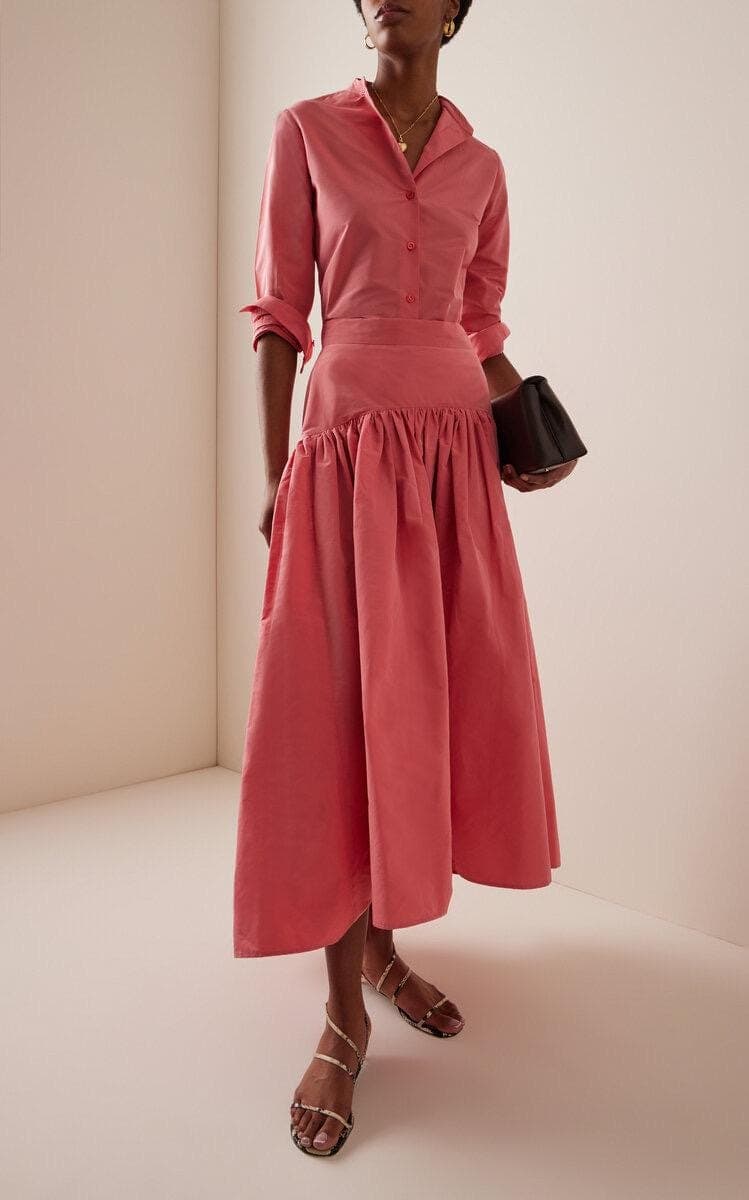 Pink taffeta 2 pcs set|   Taffeta top & Skirt  | Modest Fashion | Tzinut outfits | Shabbat dress | Taffeta clothing | Customisable