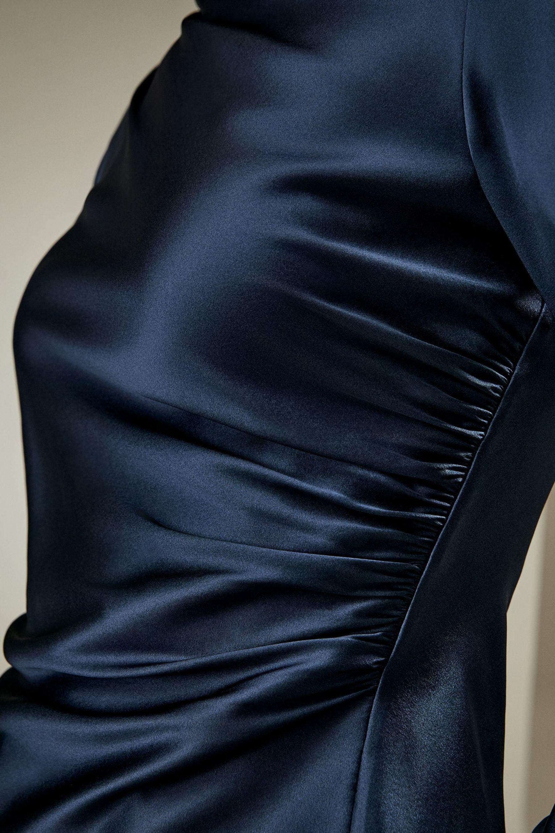 Oblique Wave Satin Blouse in Navy | Modest top | Modest fashion | Custom made available | Other colours available | Long sleeve top. - image 5
