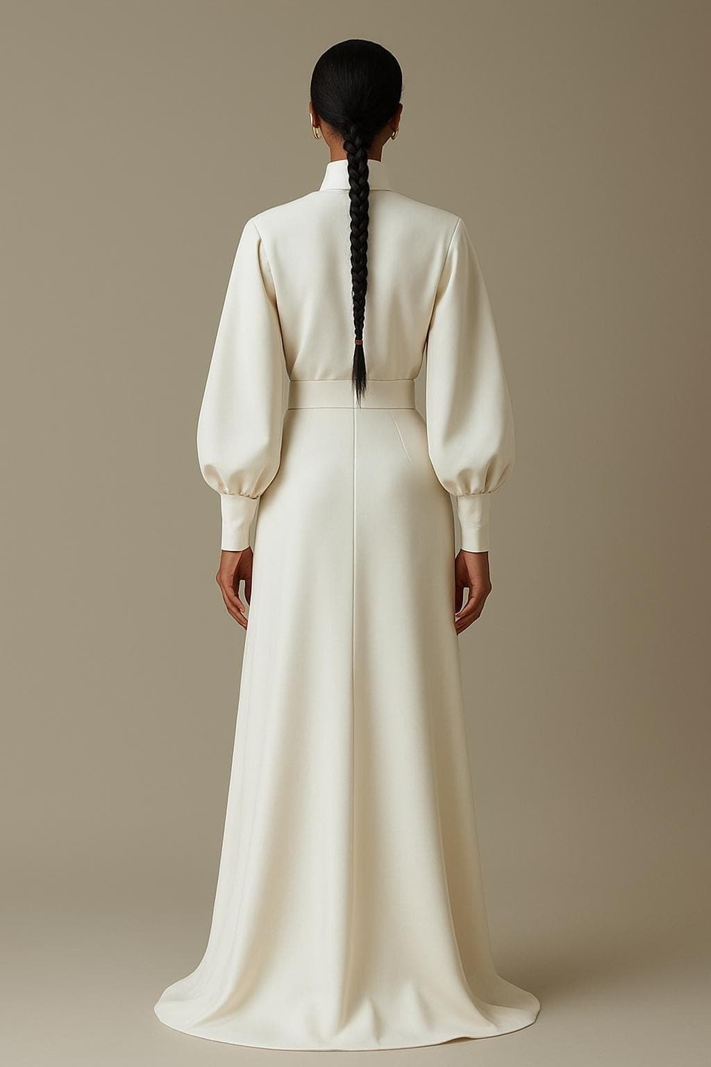 Elegant High-Collar Ivory Maxi Dress | Modest Gown | Modest fashion - image 4