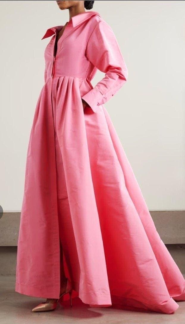 Pink taffeta Gown | Modest Taffeta Dress for Special Occasions |  Modest fashion |  custom made available  | Taffeta modest gown