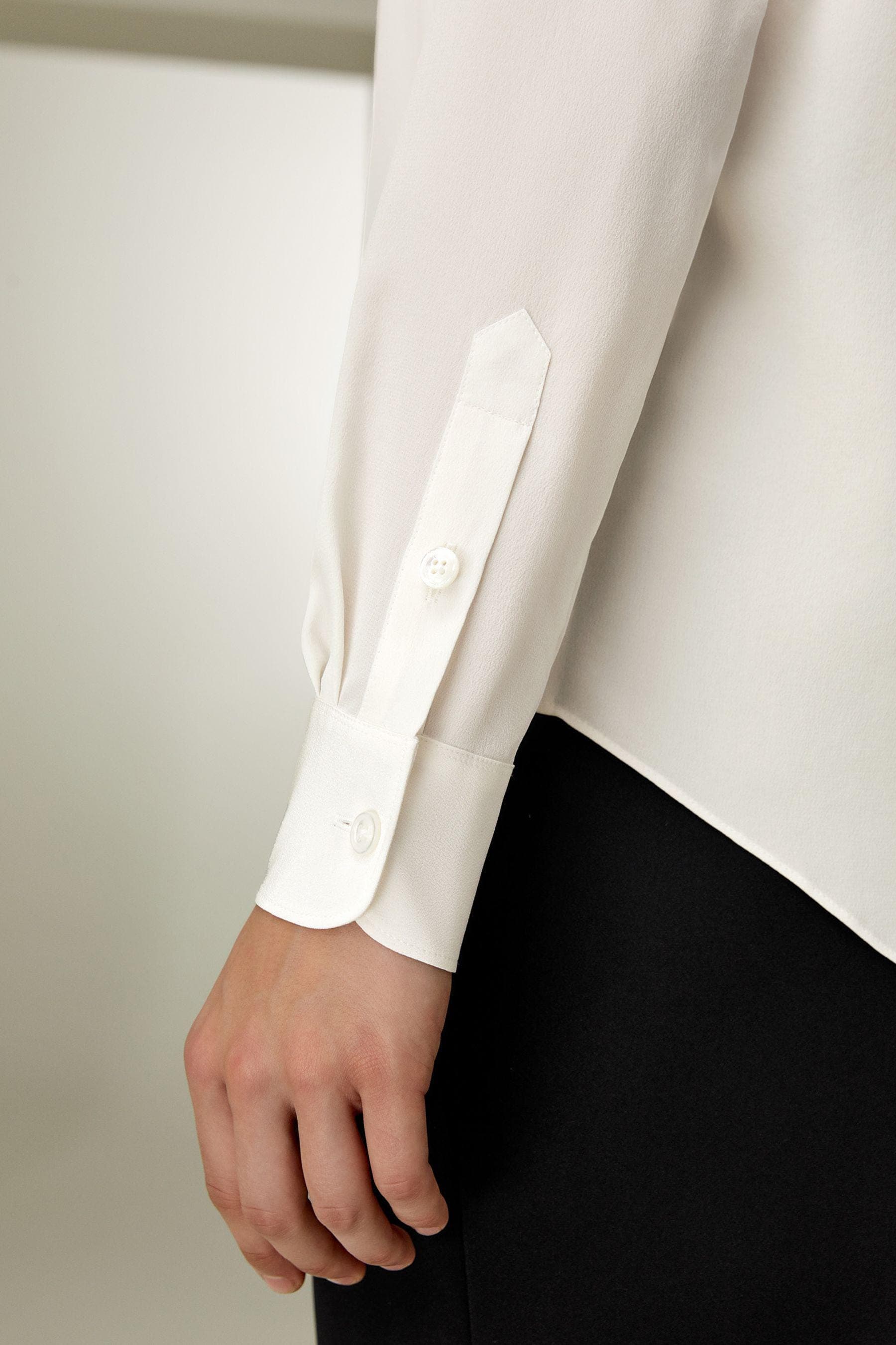 The Crepe Bowtie Blouse exudes elegance with its 100% Crêpe de Chine fabric | Modest Fashion | Tzinut Clothing | Pure Elegance | Custom Made - image 5
