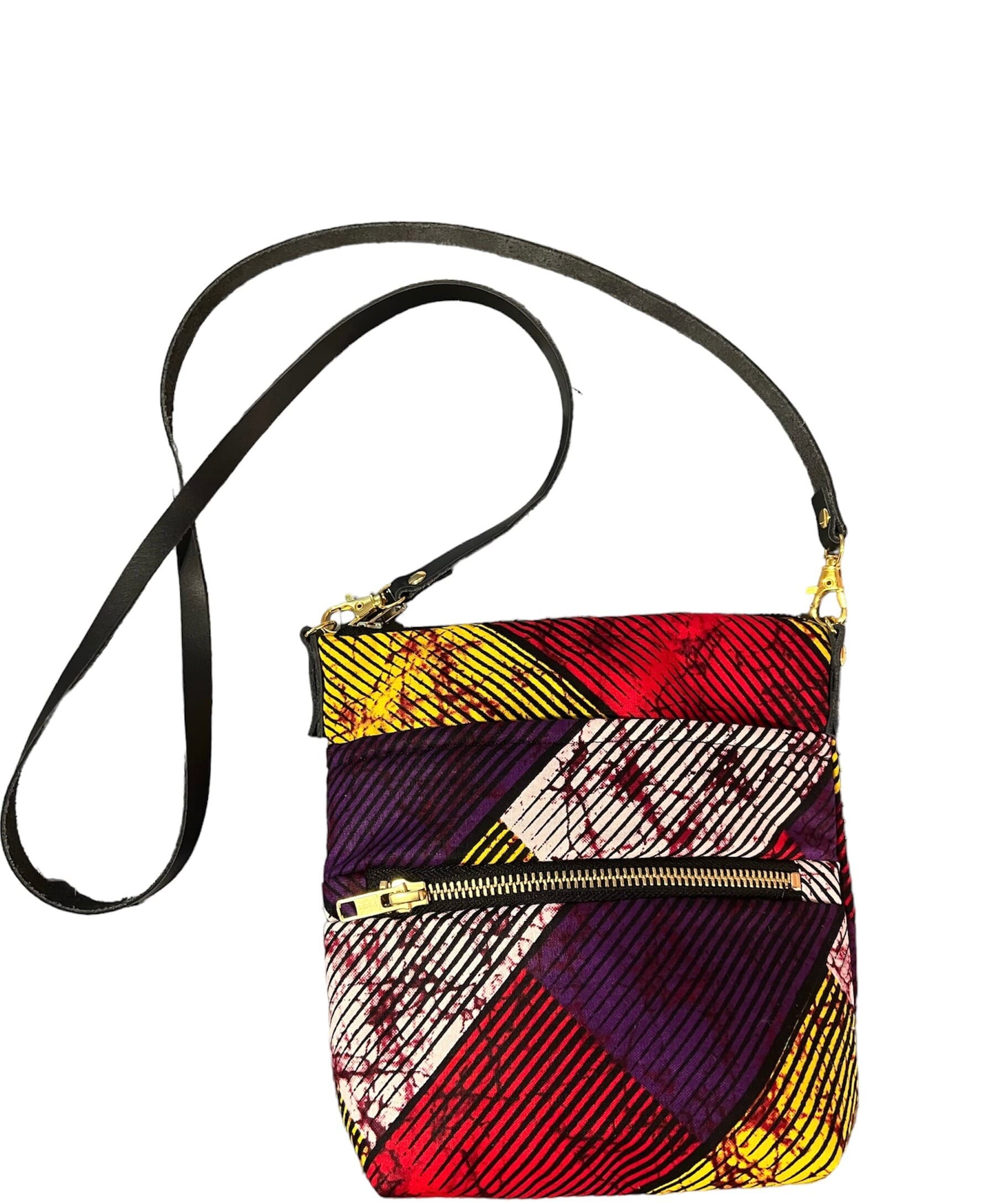 African Print mini Crossbody Bag-Handmade Ankara Print bag-Stylish Small Bag- Unique Gift for Her-Shoulder Bag-Black Owned Gift