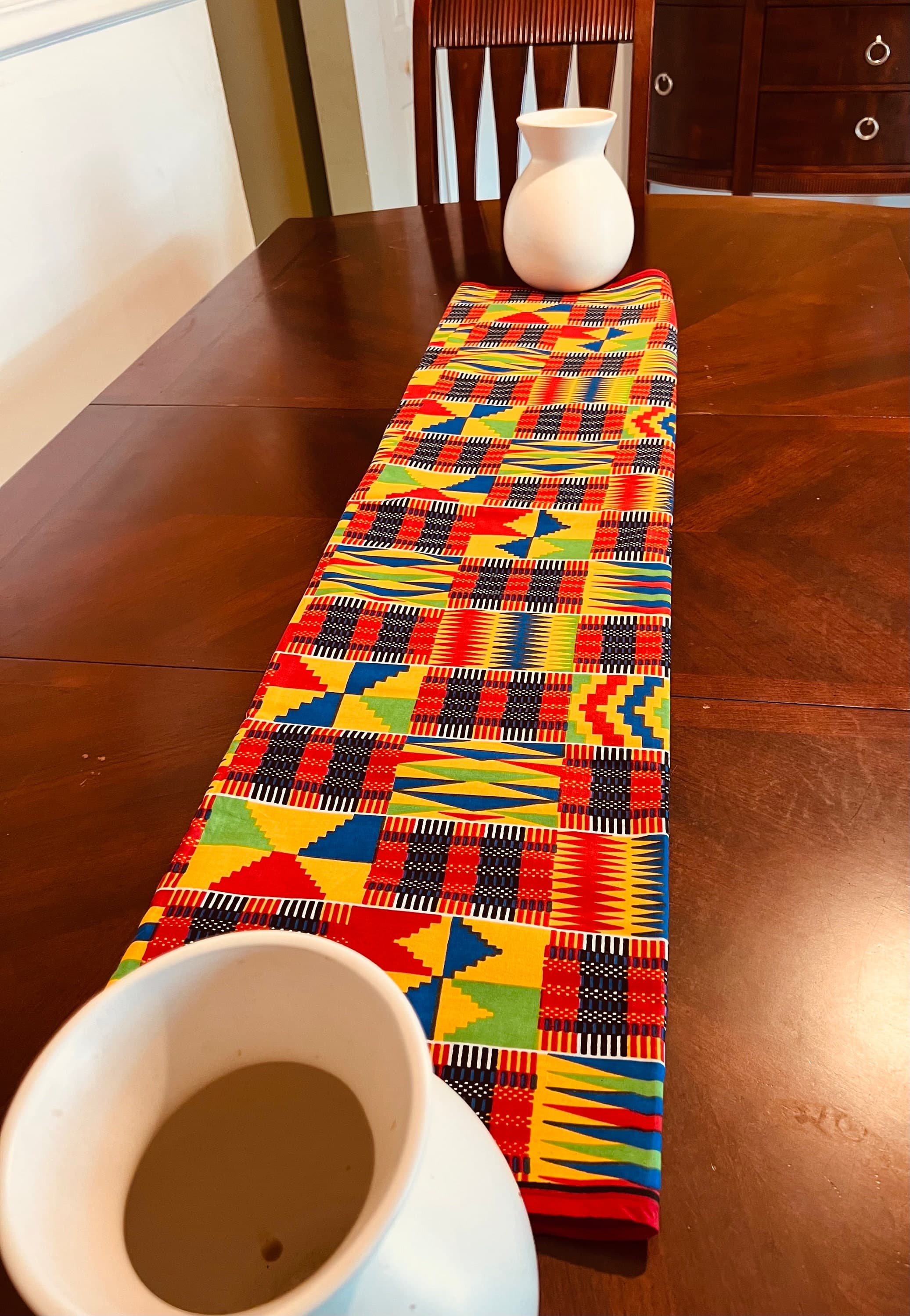 Kente Table Runner and Placemat Sets-African Print Table Runner- Kente Placemat Sets-Handmade Table Runner-Handmade Placemats-Home Decor