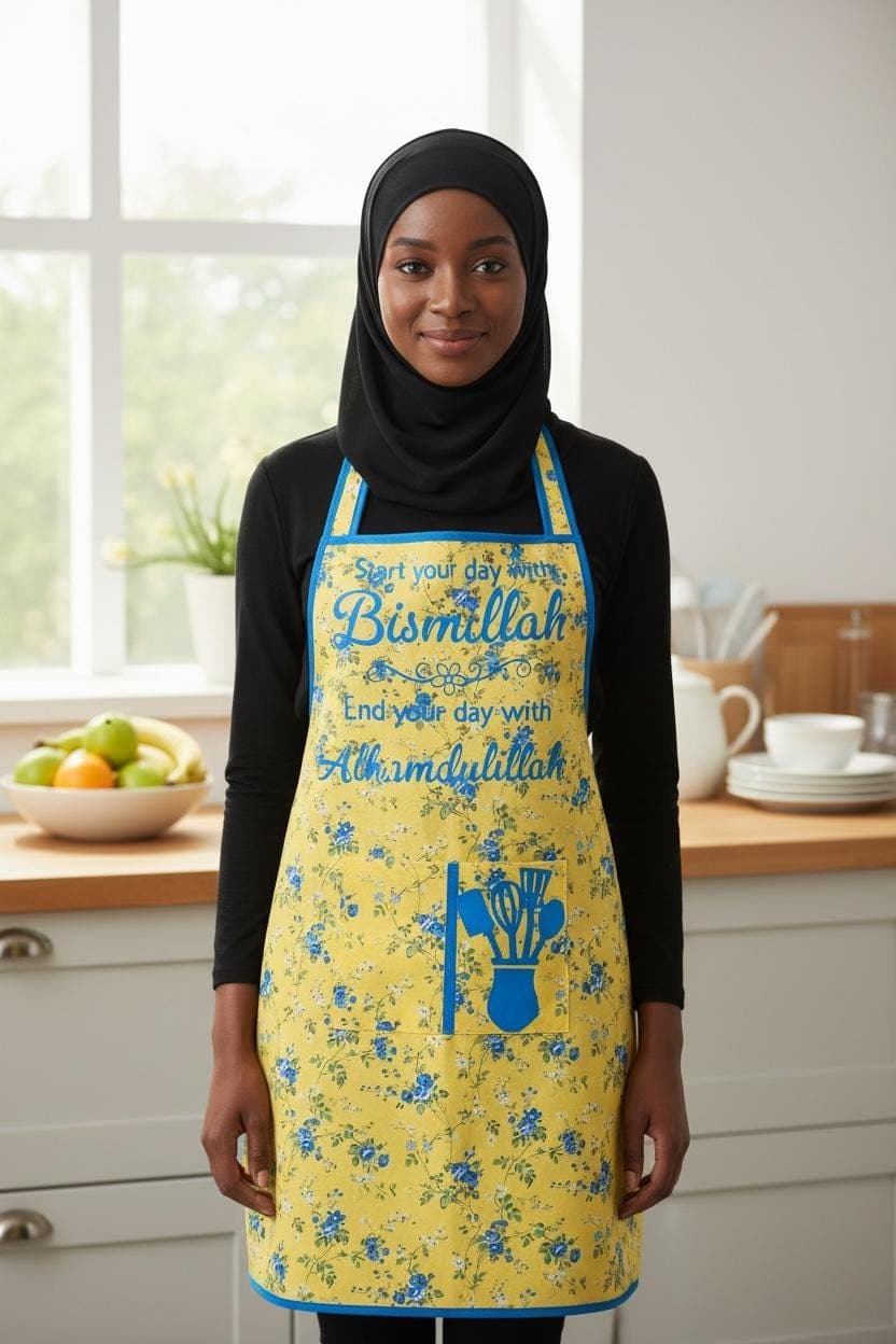 Women's Apron-Bismillah Apron-Muslim Kitchen Apron-Handmade Cooking Apron-Gift for Her-Women's Accessory - image 3