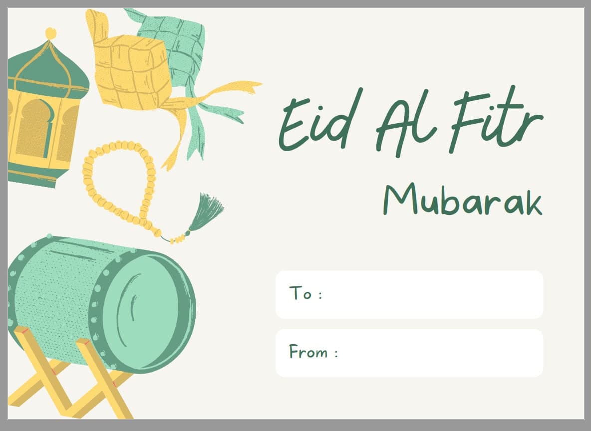 Eid Al-Fitr Mubarak Digital Greeting Card