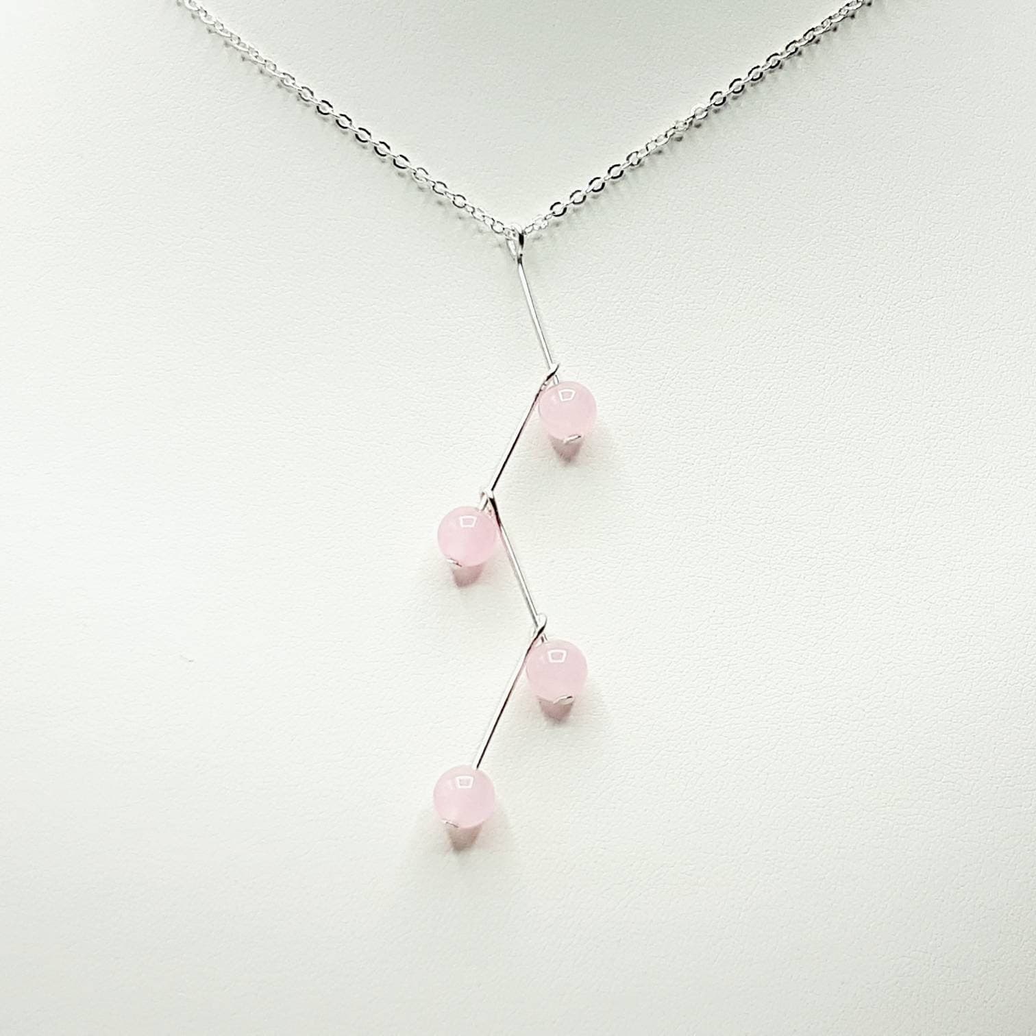 Rose Quartz Cascade Necklace
