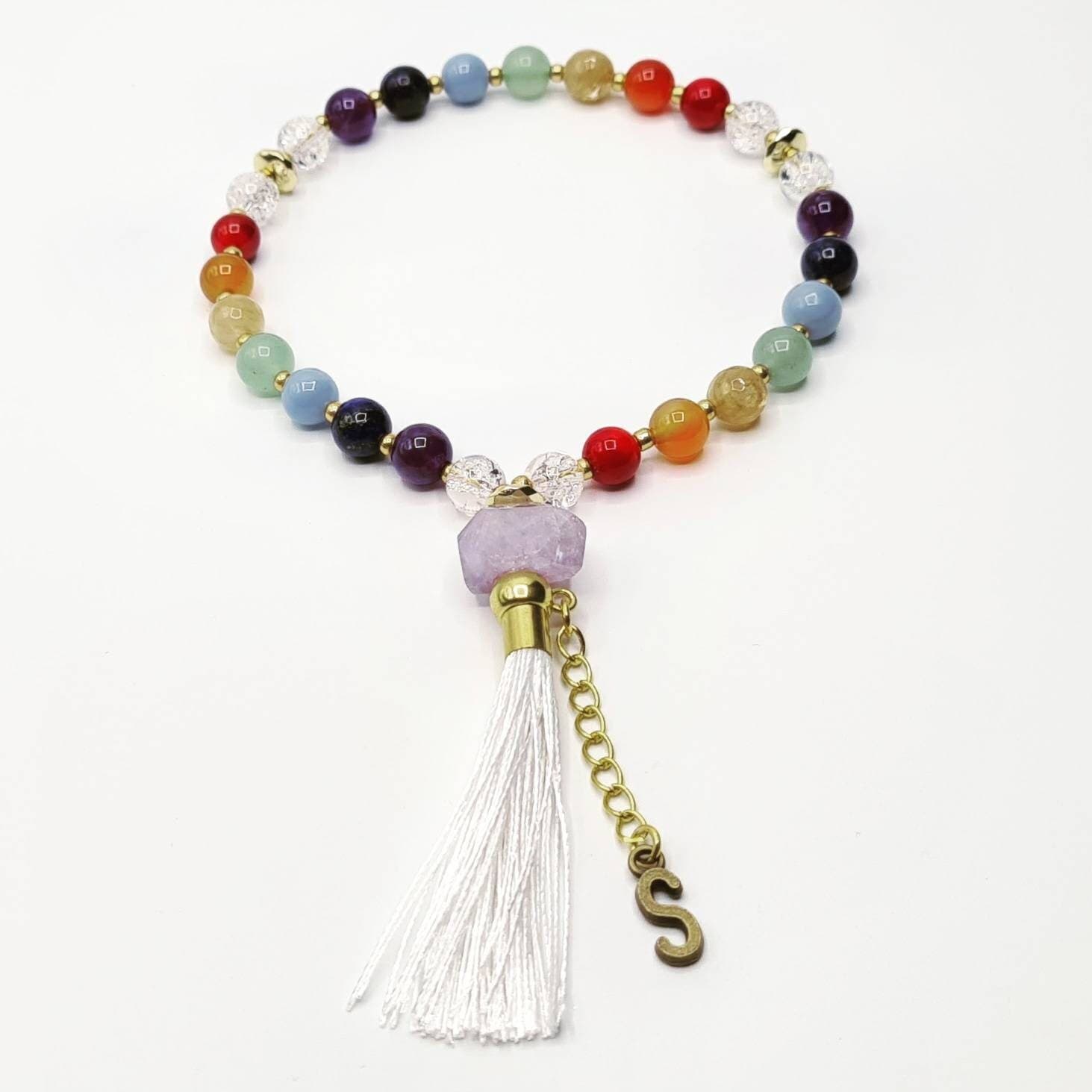 Personalised Rainbow Chakra Pocket Mala