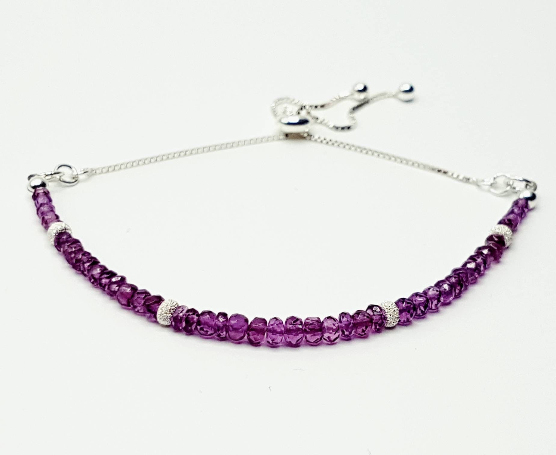 Mozambique Purple Garnet Bracelet in Sterling Silver, Natural Gemstone, Reiki Infused Bracelet, Healing Jewellery - image 5