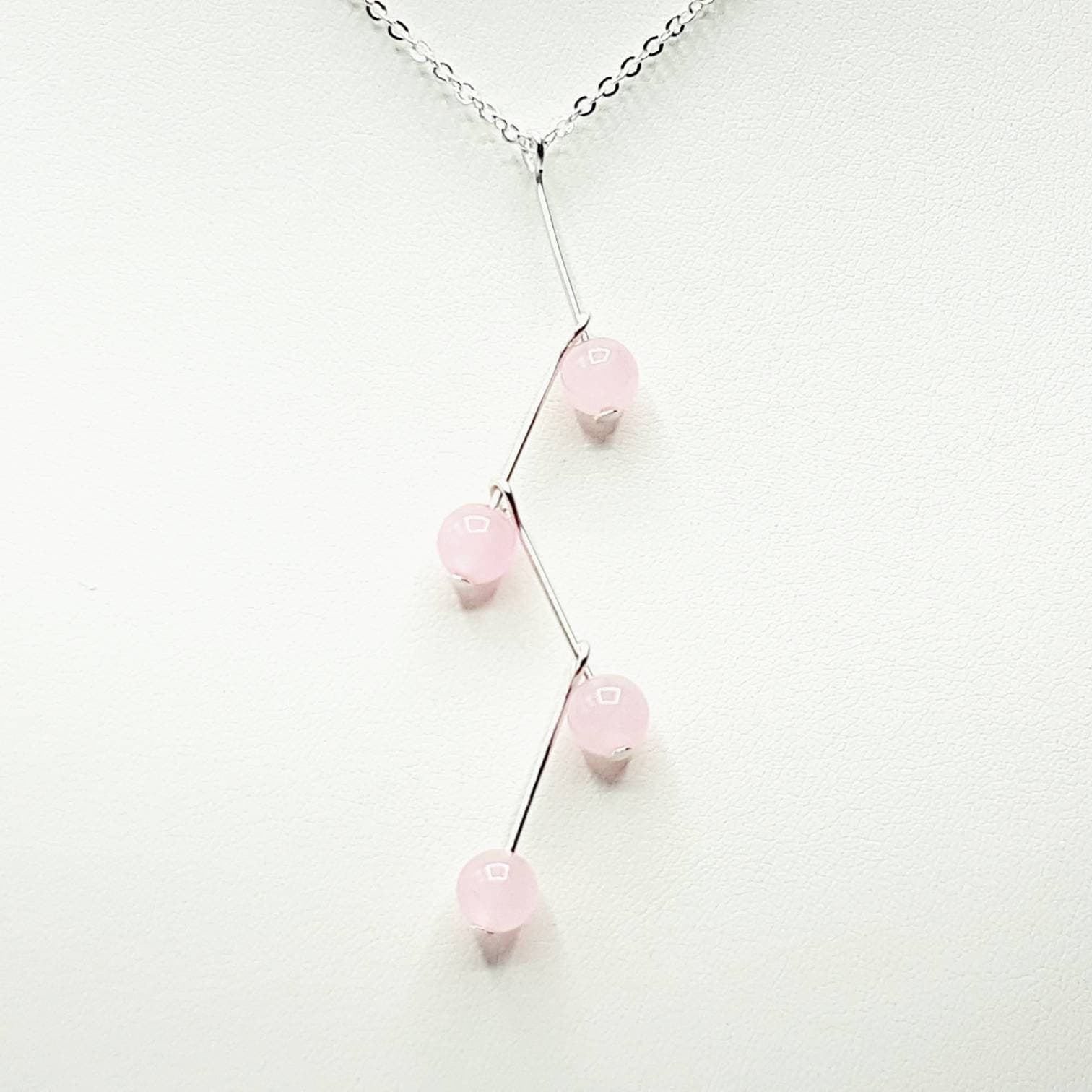 Rose Quartz Cascade Necklace - image 4
