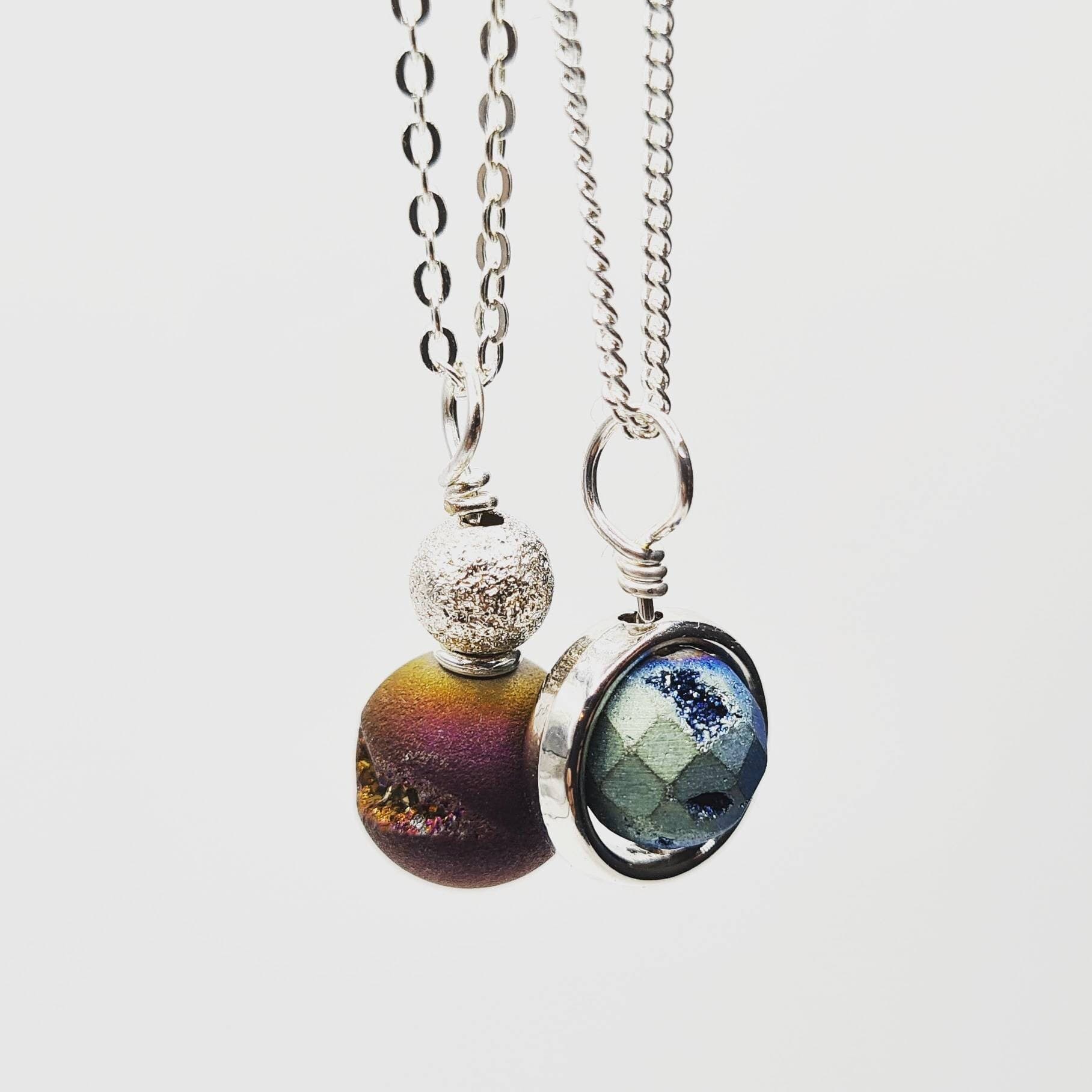 Set of 2 - Druzy Agate Necklaces