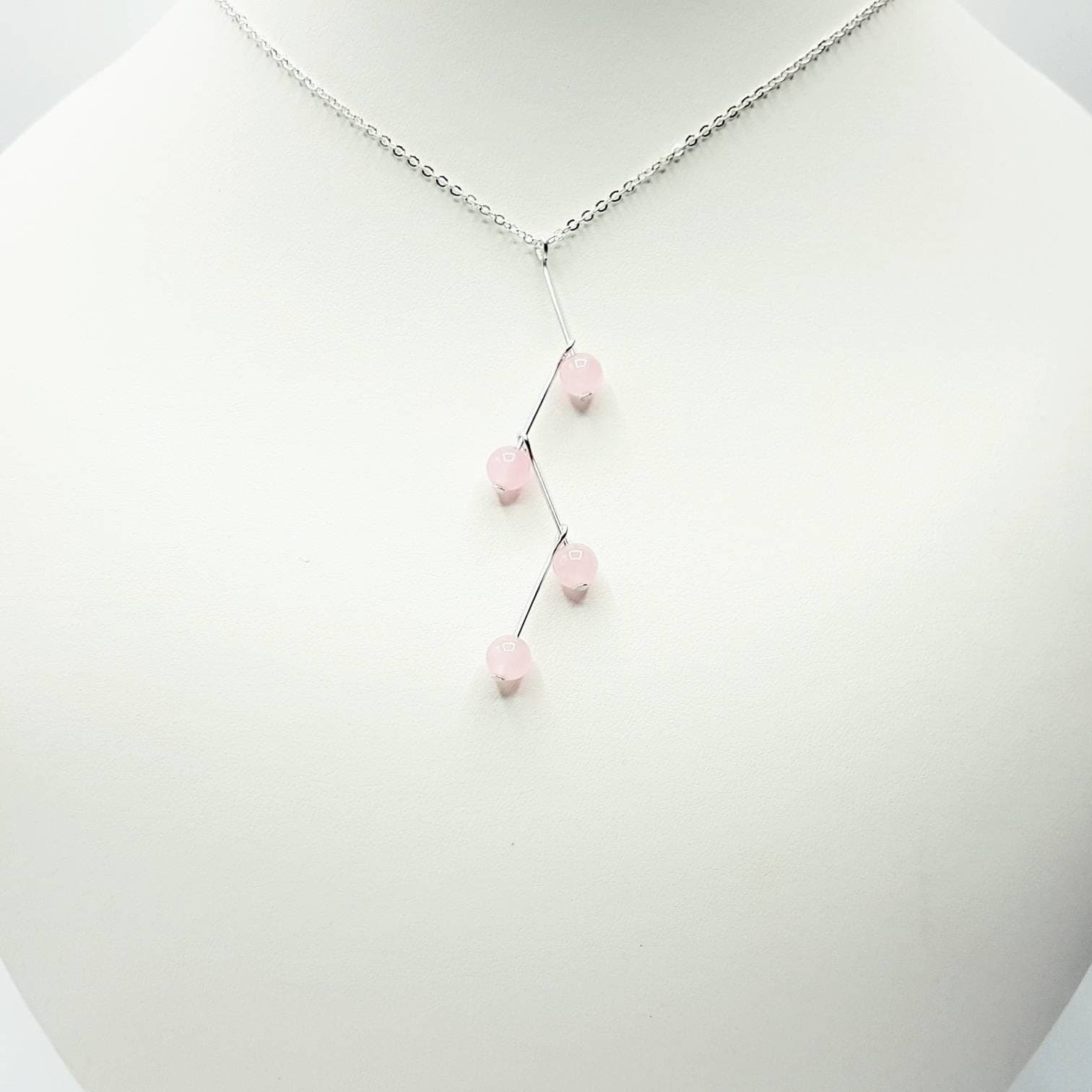 Rose Quartz Cascade Necklace - image 5
