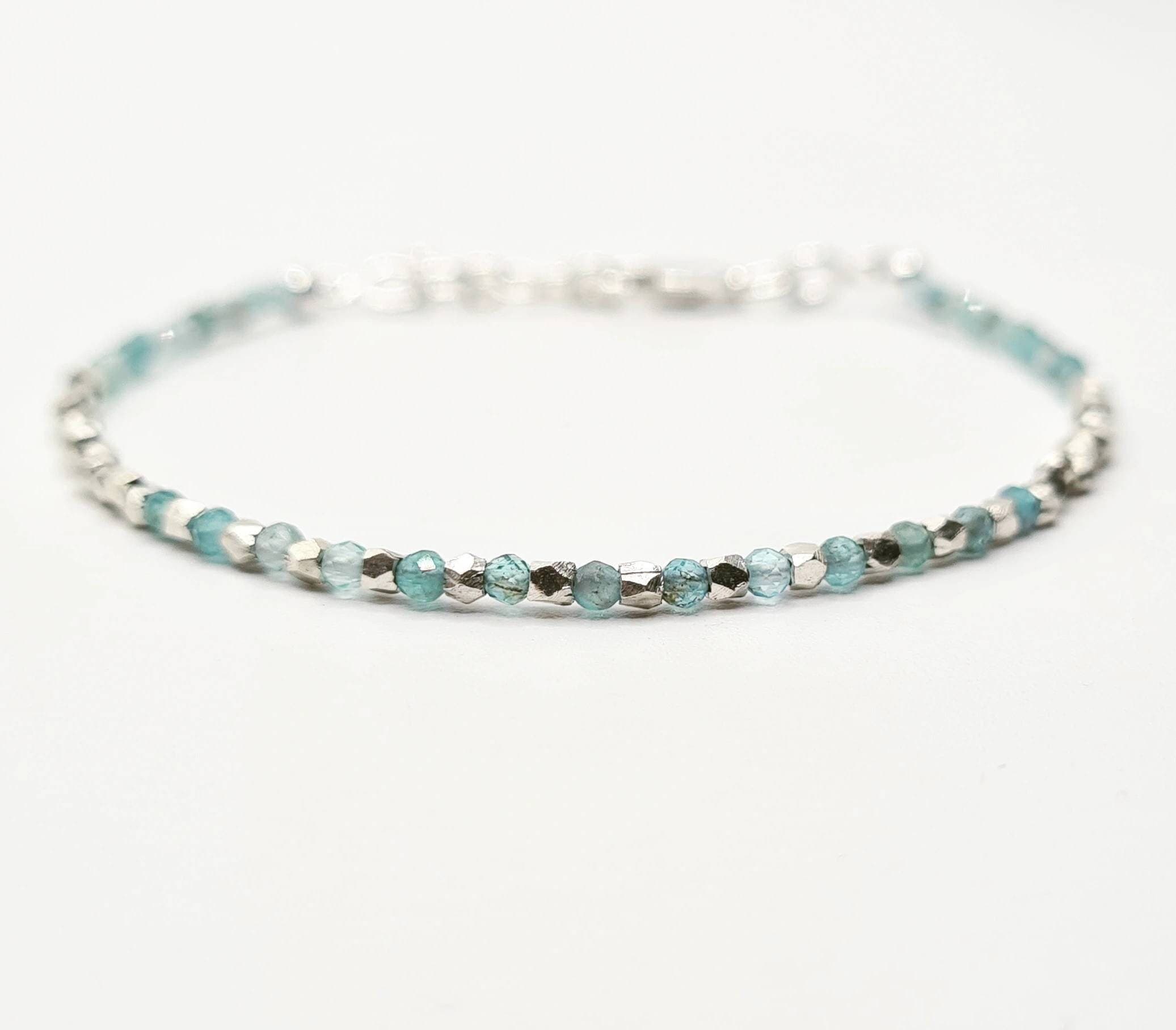 Blue Apatite Bracelet in Fine & Sterling Silver