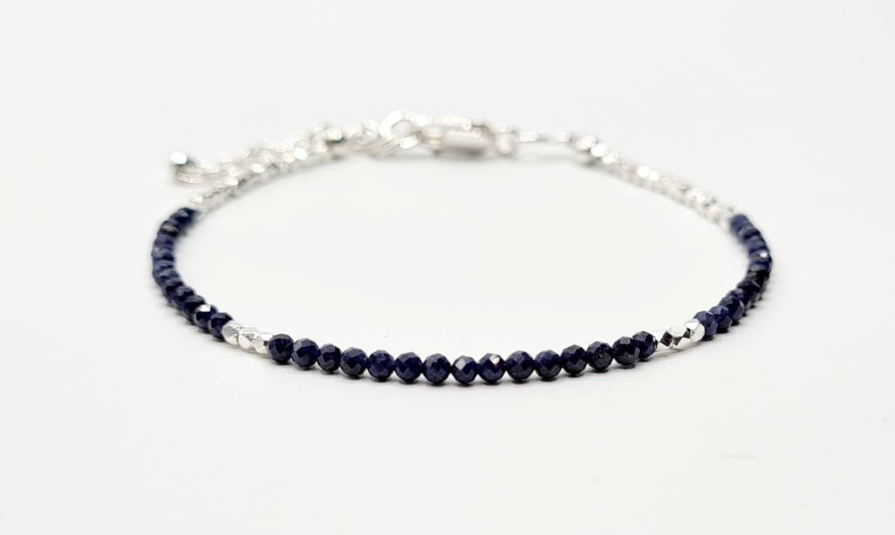 Delicate Sterling Silver Sapphire Bracelet