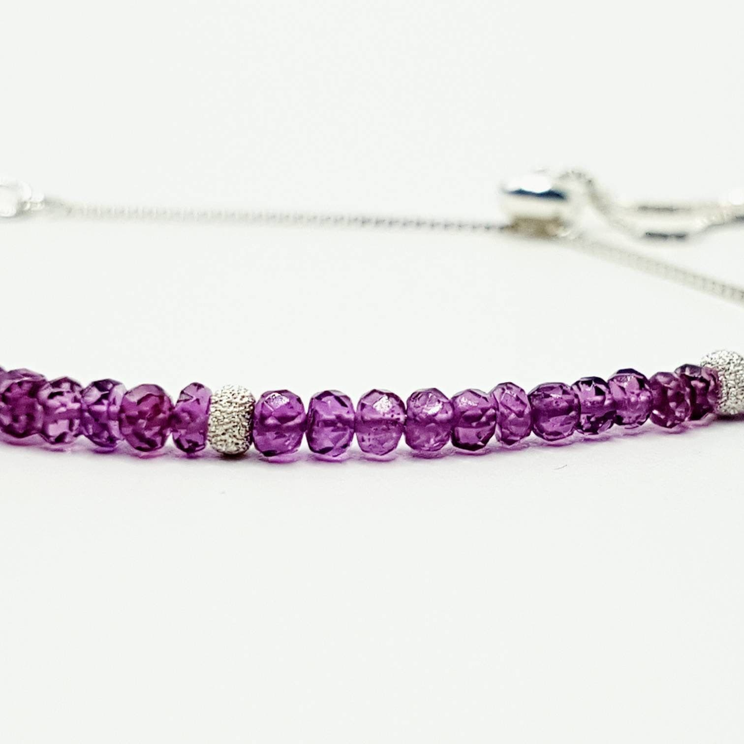 Mozambique Purple Garnet Bracelet in Sterling Silver, Natural Gemstone, Reiki Infused Bracelet, Healing Jewellery - image 4