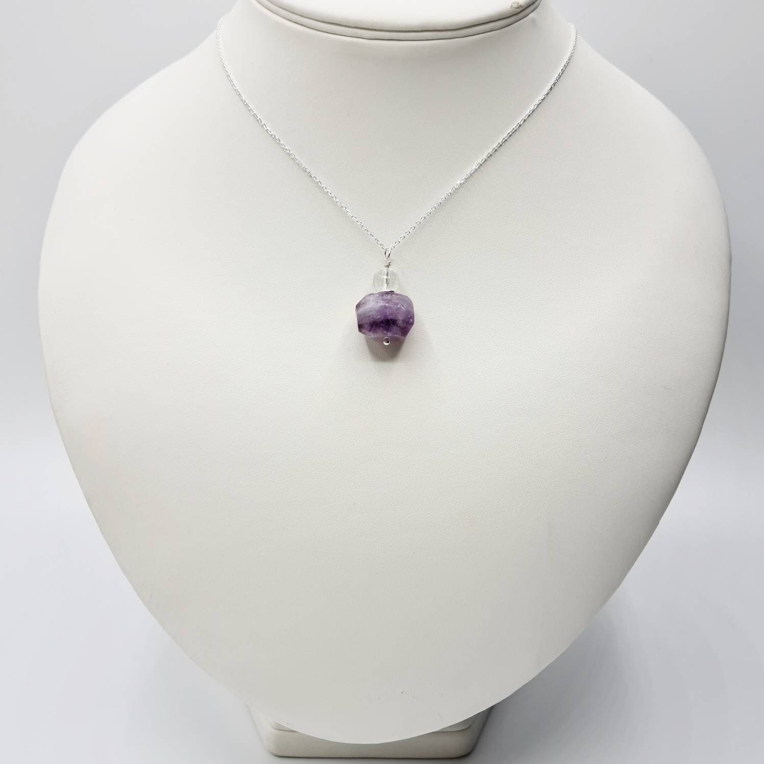 All of Me - Sterling Silver Amethyst Necklace with Clear Quartz - image 5
