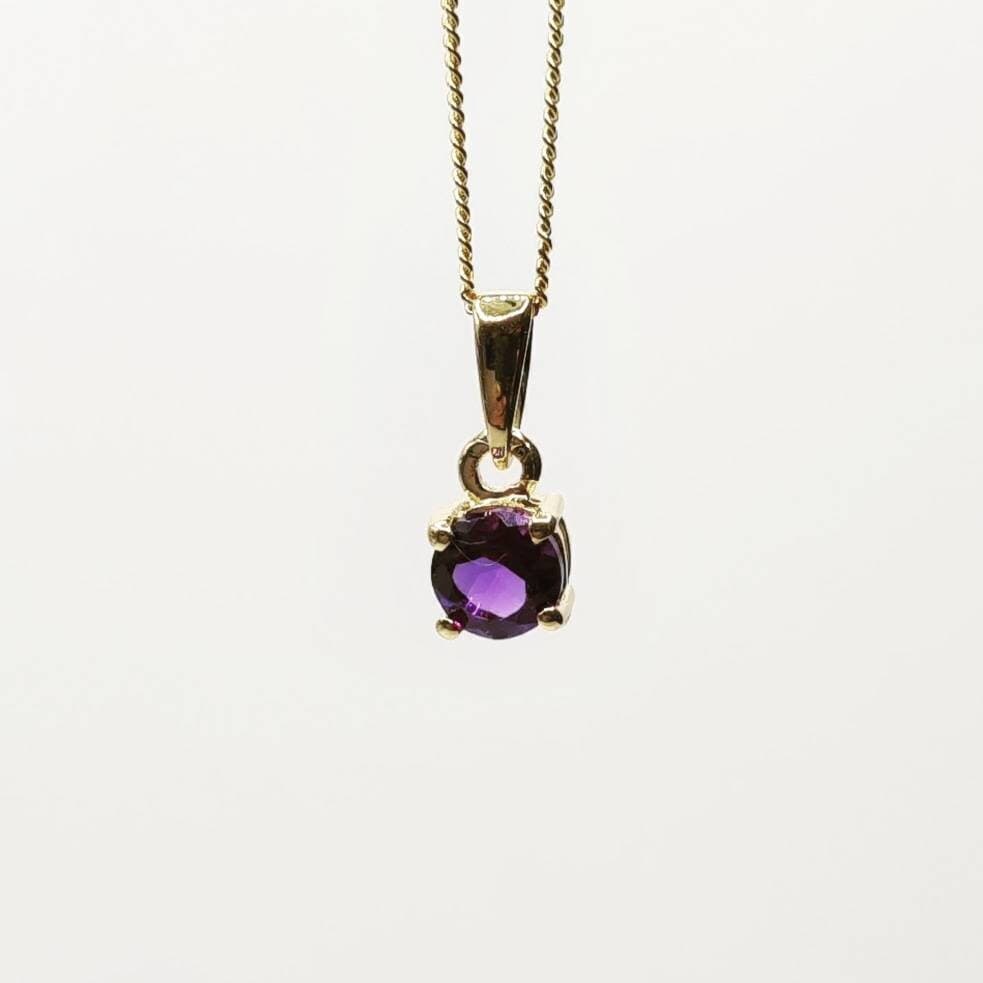 Delicate Amethyst Necklace in Gold over Sterling Silver