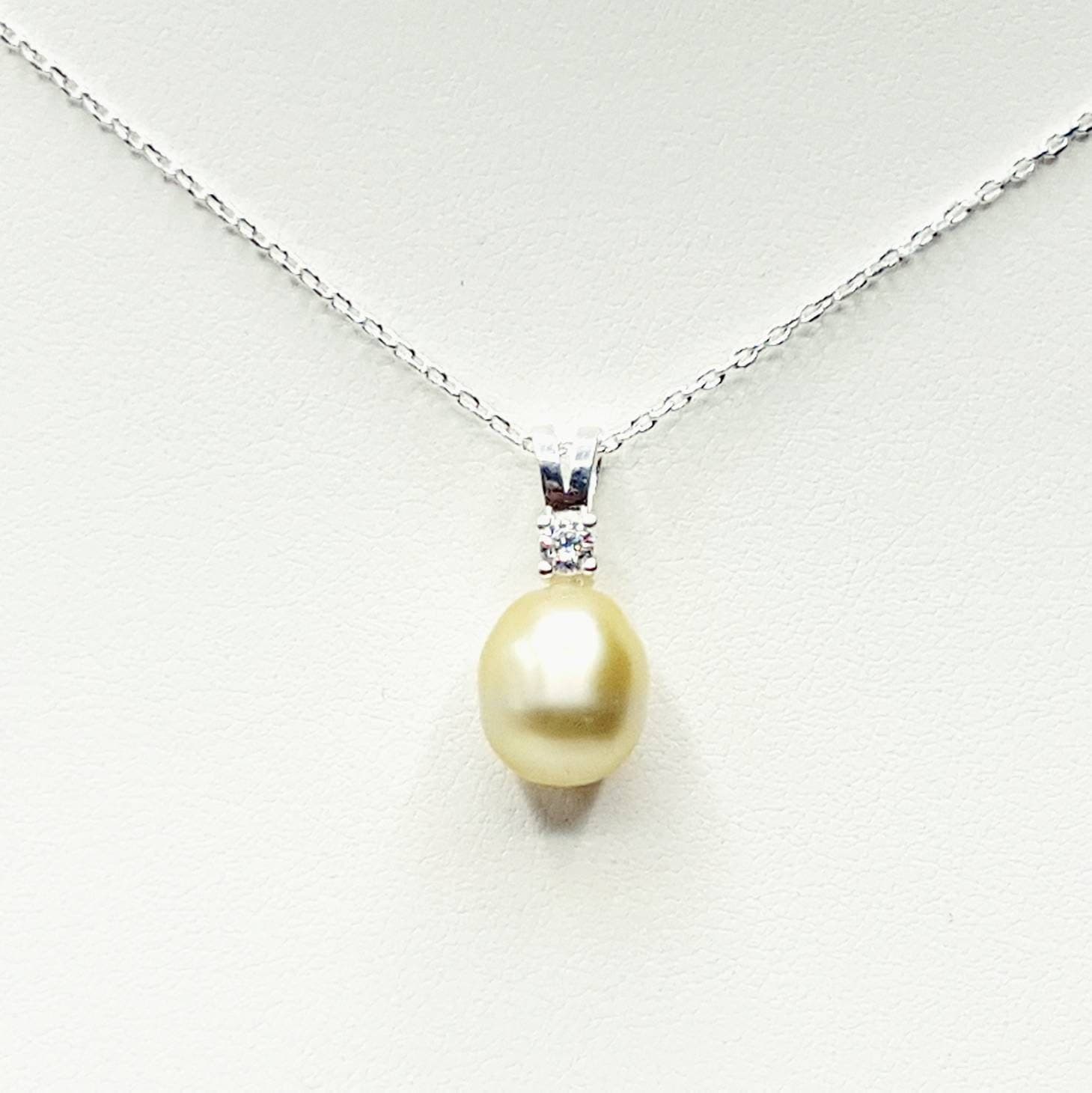Champagne South Sea Pearl Necklace in Sterling Silver - image 4