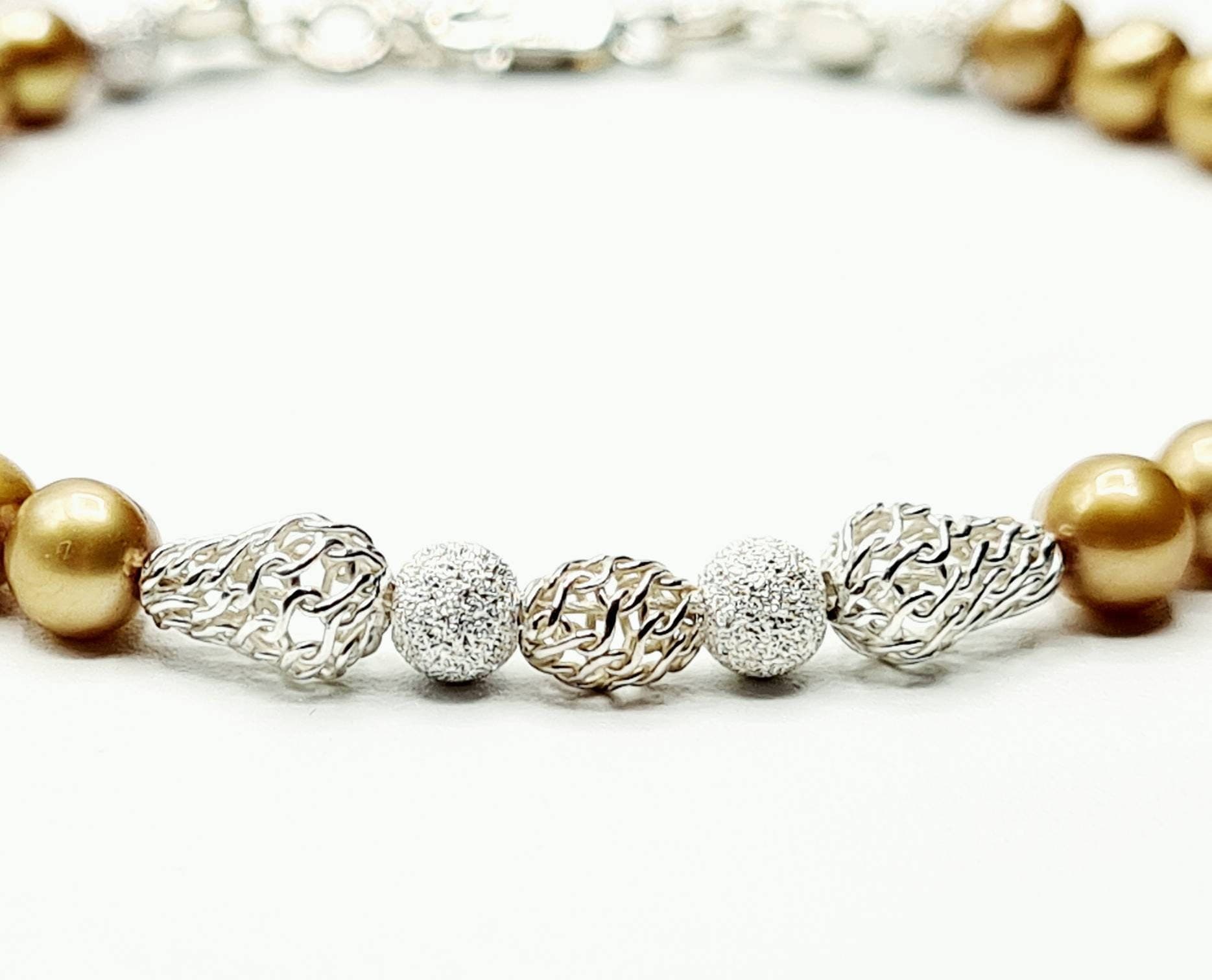 Champagne Pearl Bracelet in Sterling Silver - image 5