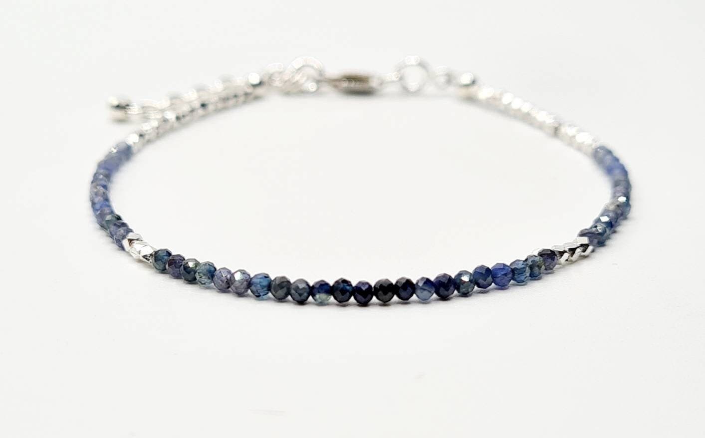 Delicate Sterling Silver Ombre Sapphire Bracelet