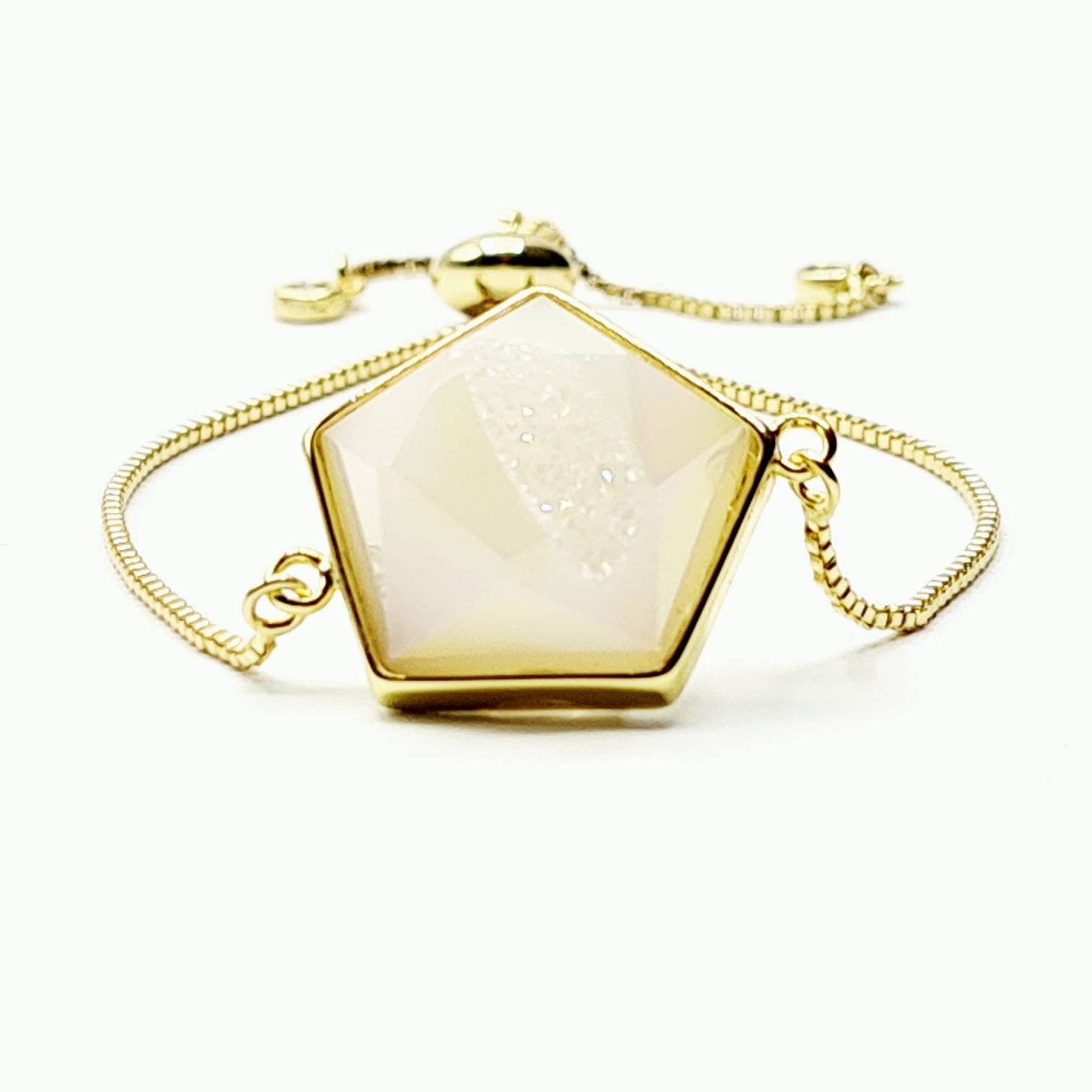 Druzy Quartz Slider Bracelet