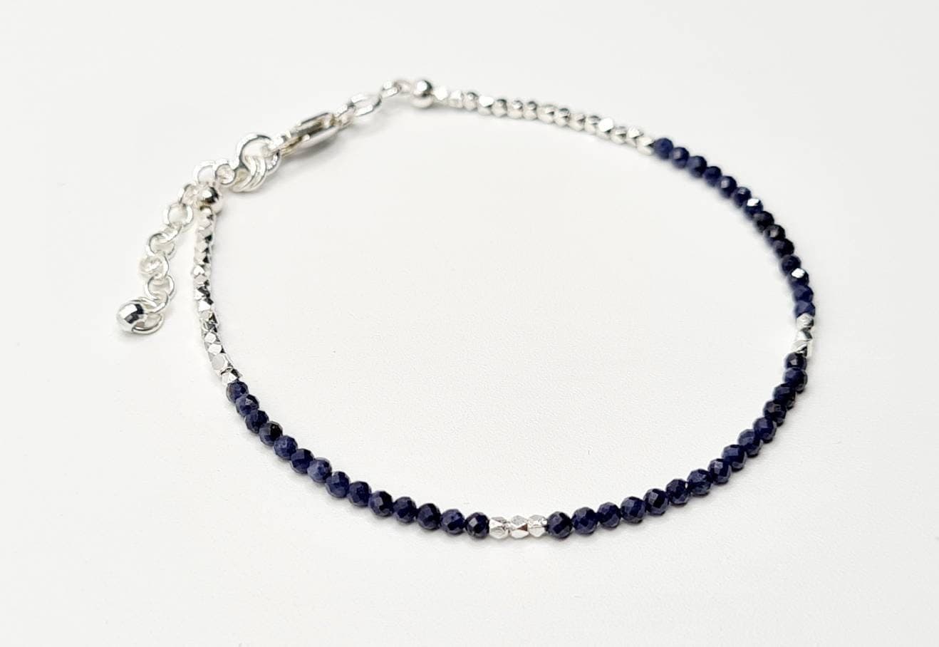 Delicate Sterling Silver Sapphire Bracelet - image 5