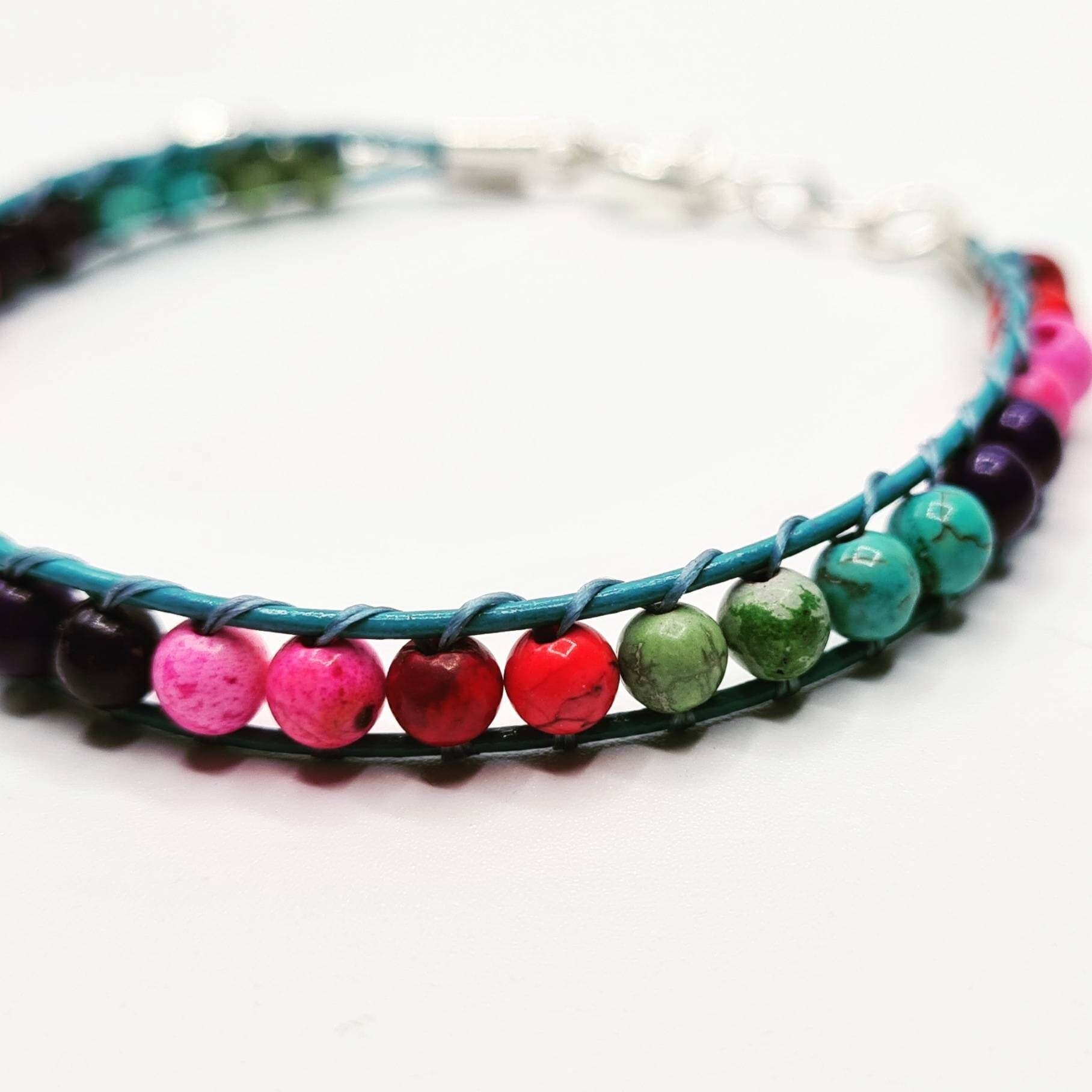 Rainbow Magnesite Single Wrap Bracelet - image 5
