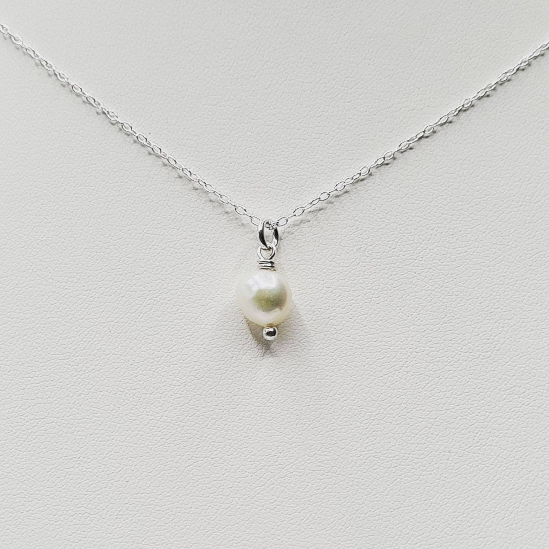 Delicate Pearl Necklace in Sterling Silver - image 3