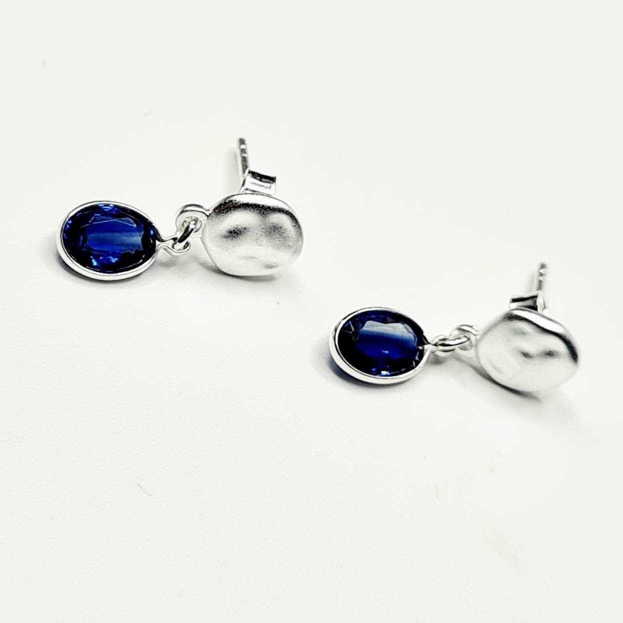 Nilamani Earrings (Neelam Stone) in Sterling Silver