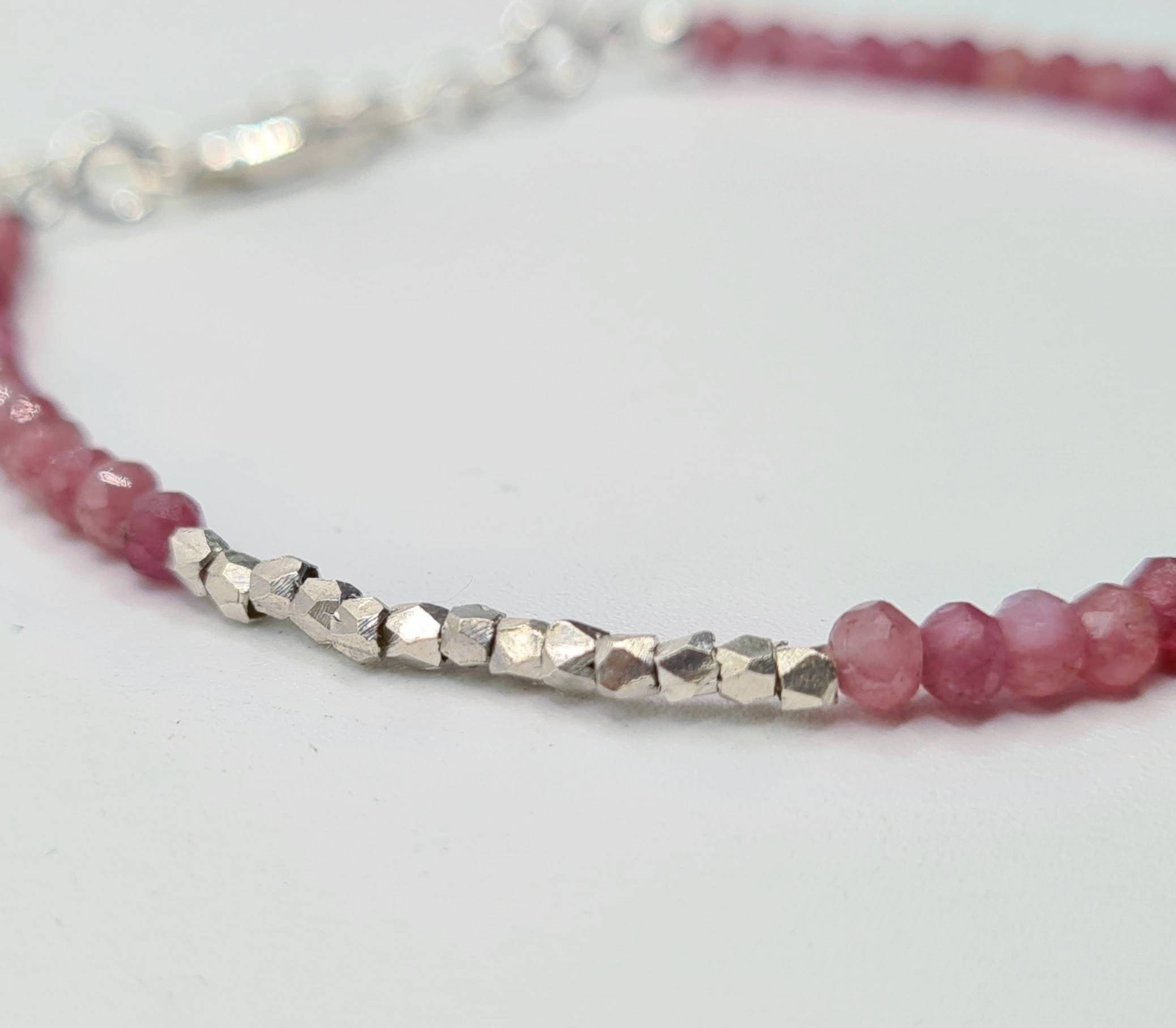 Pink Tourmaline Delicate Bracelet in Fine and Sterling Silver - image 5