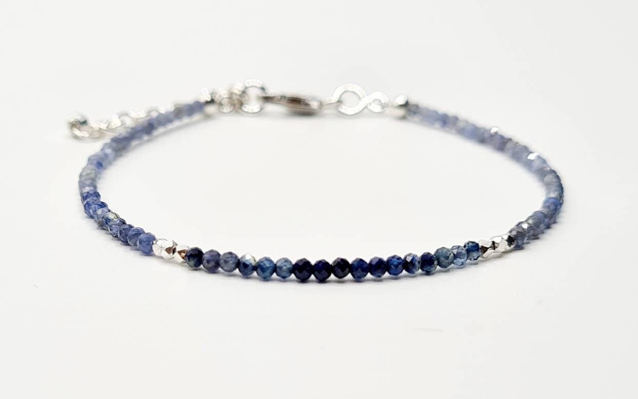 Delicate Sterling Silver Ombre Sapphire Bracelet