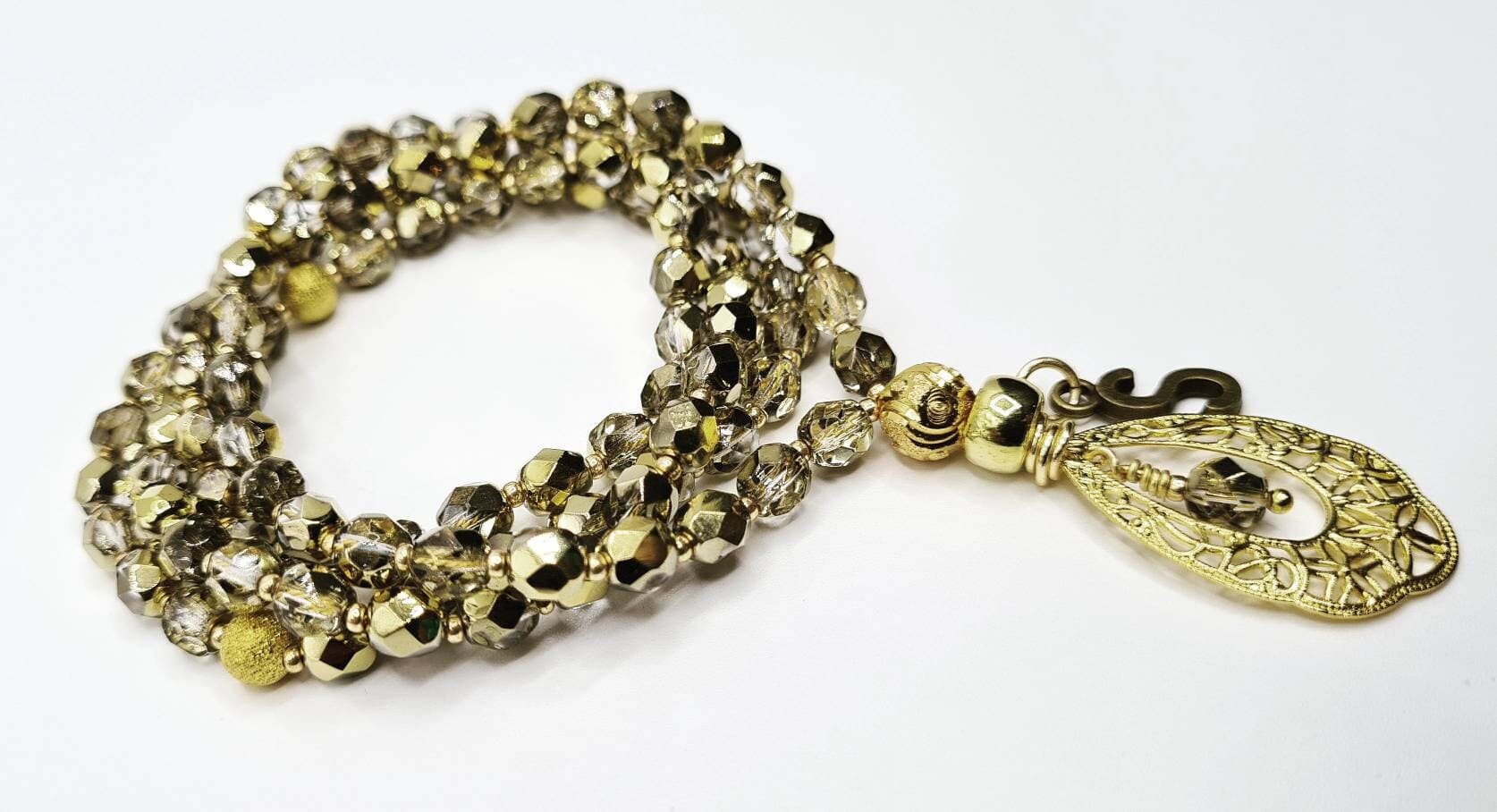 Personalized Gold Czech Crystal Tasbih, Prayer Beads, Tasbeeh, Misbah - image 4