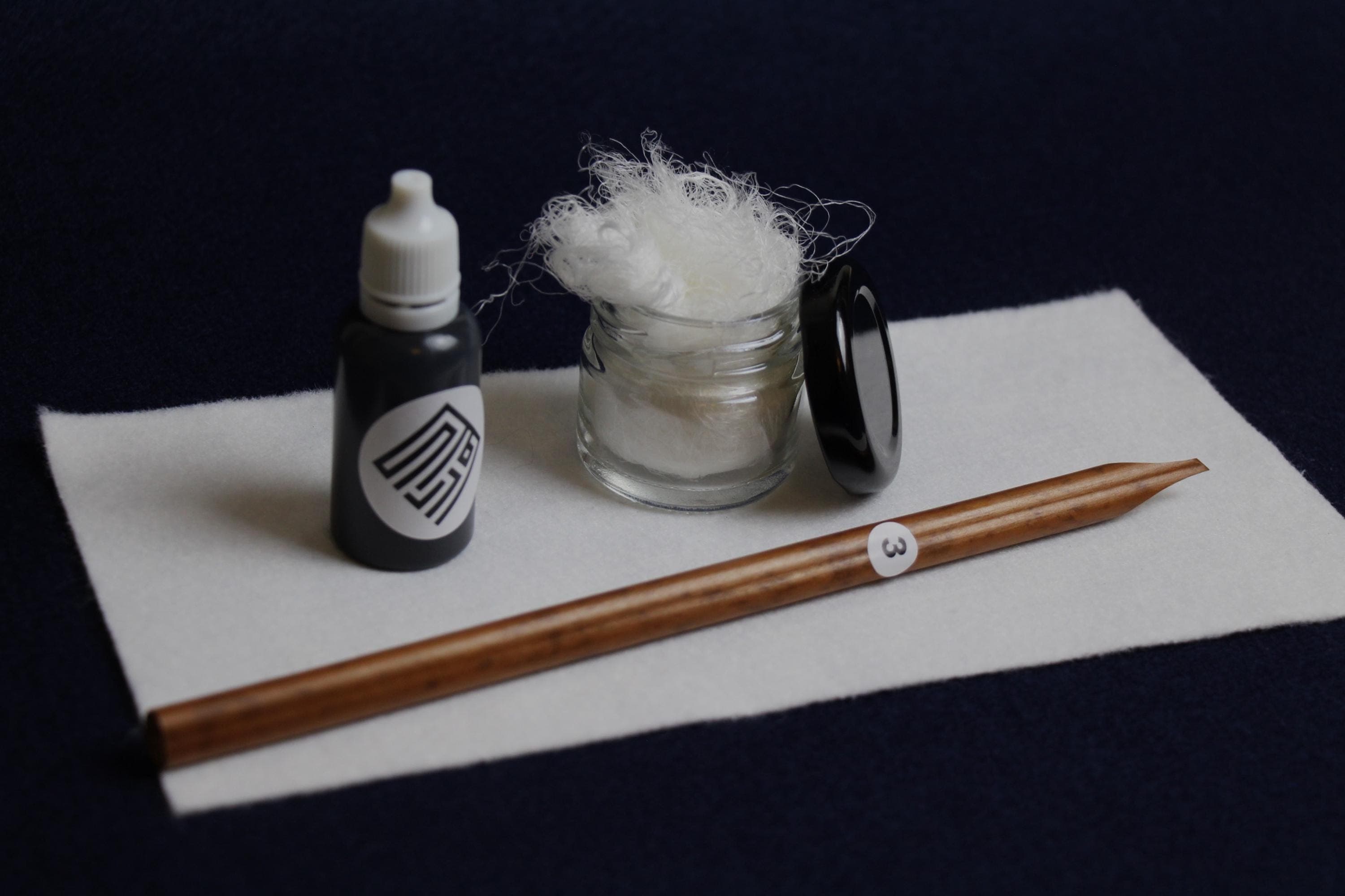 Bare essentials set for Arabic calligraphy - qalam pen, ink, inkwell, likka - image 4