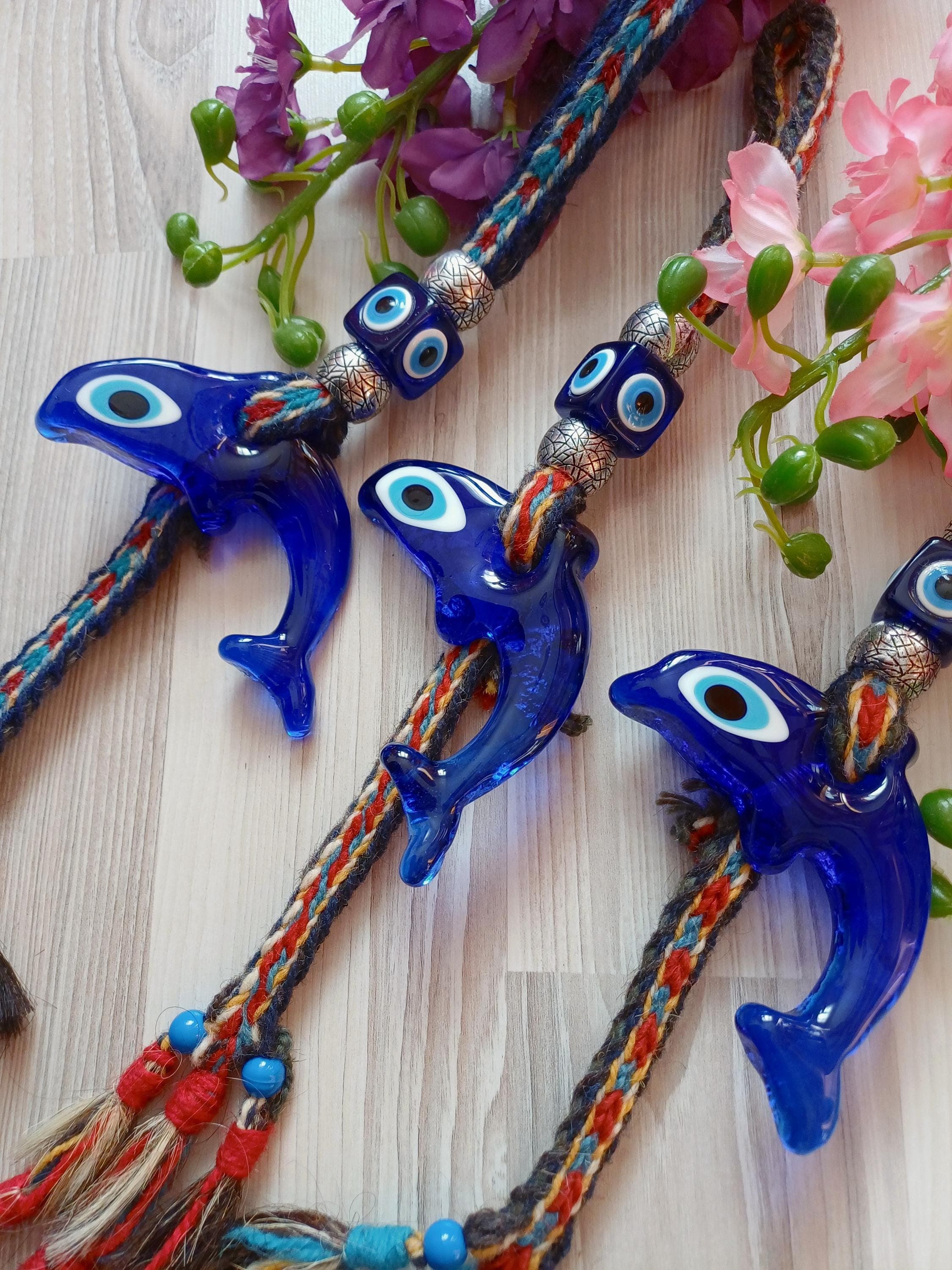Dolphin Evil Eye Wall Hanging, Turkish Nazar Decor - image 4