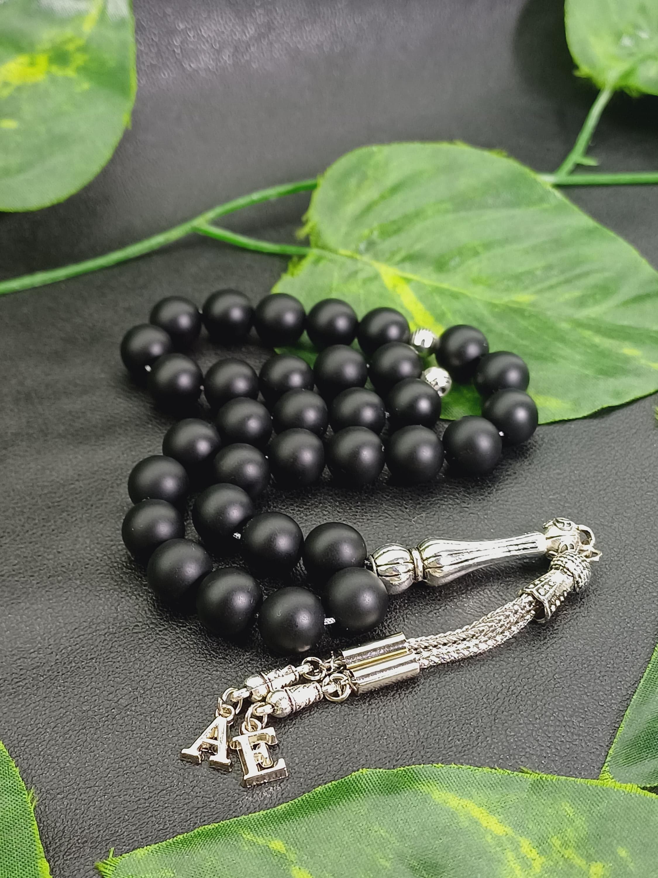 Custom Matte Black Onyx Tasbih: Personalized Large Prayer Beads - image 4