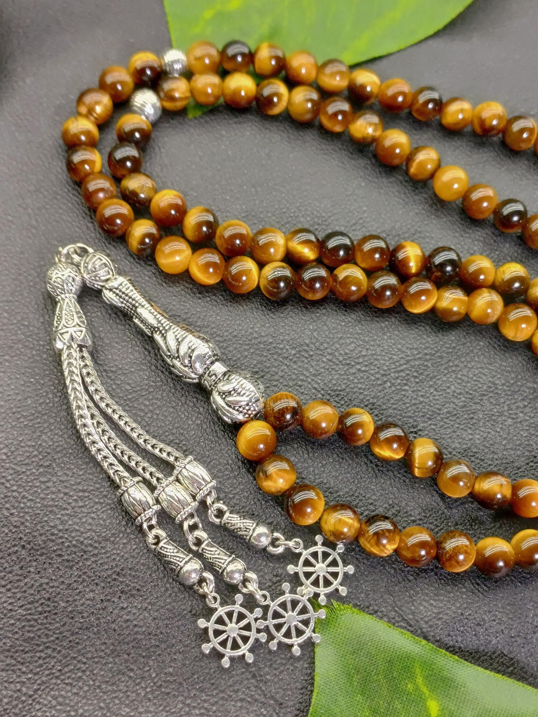 99 Tiger Eye Prayer Beads: 6 mm Small Beaded Muslim Tasbih