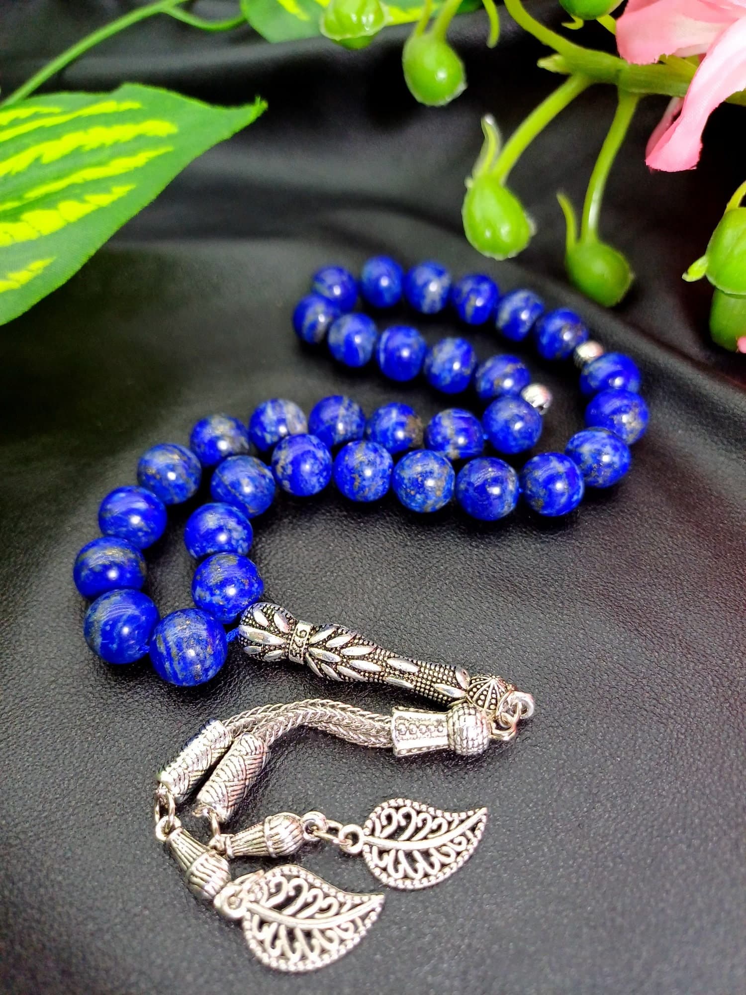 Lapis Lazuli Tasbih: 33-Bead Islamic Prayer Beads, Luxury Gift