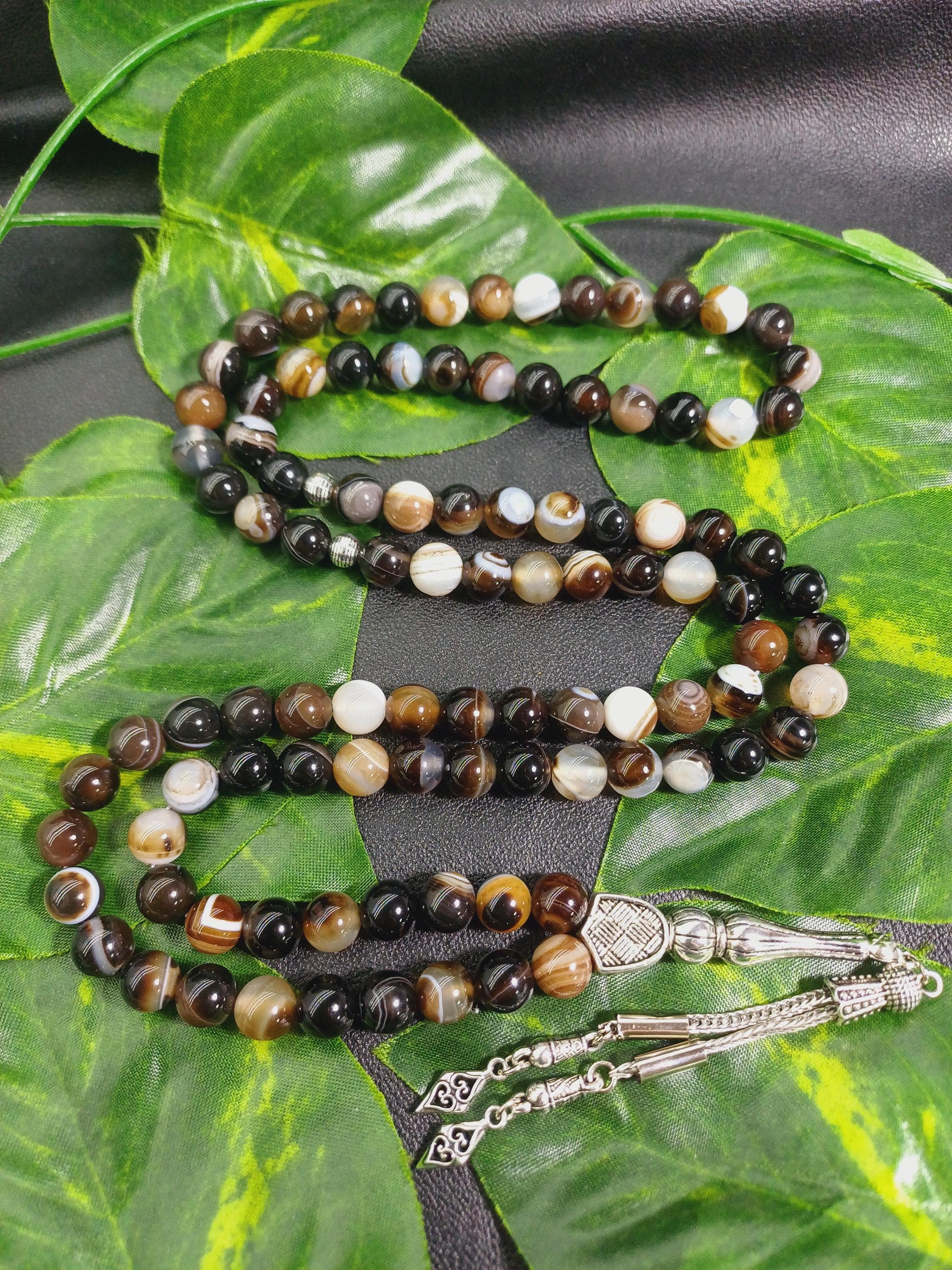 Brown Agate Tasbih: 99-Bead Islamic Prayer Beads, Ramadan Gift - image 5