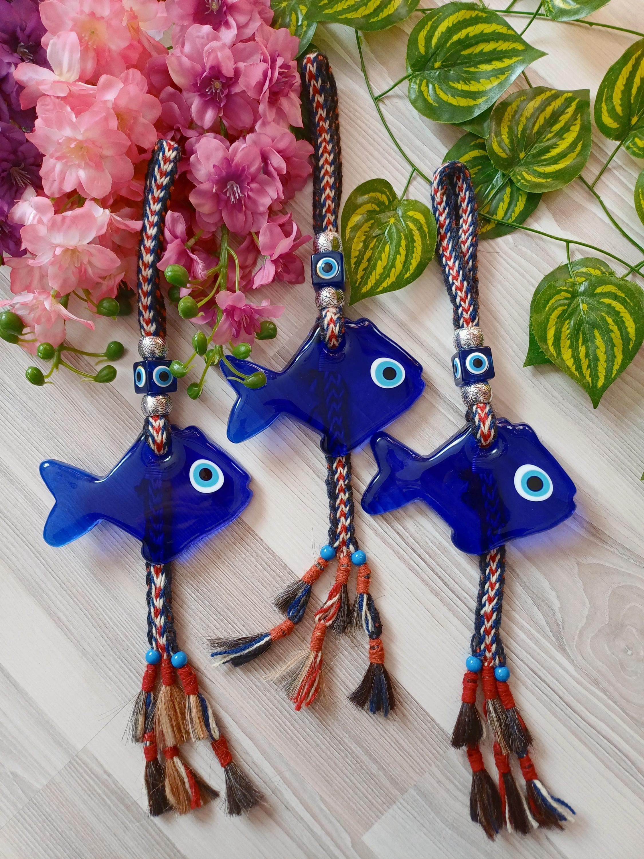 Evil Eye Fish Wall Hanging, Blue Home Amulet - image 5