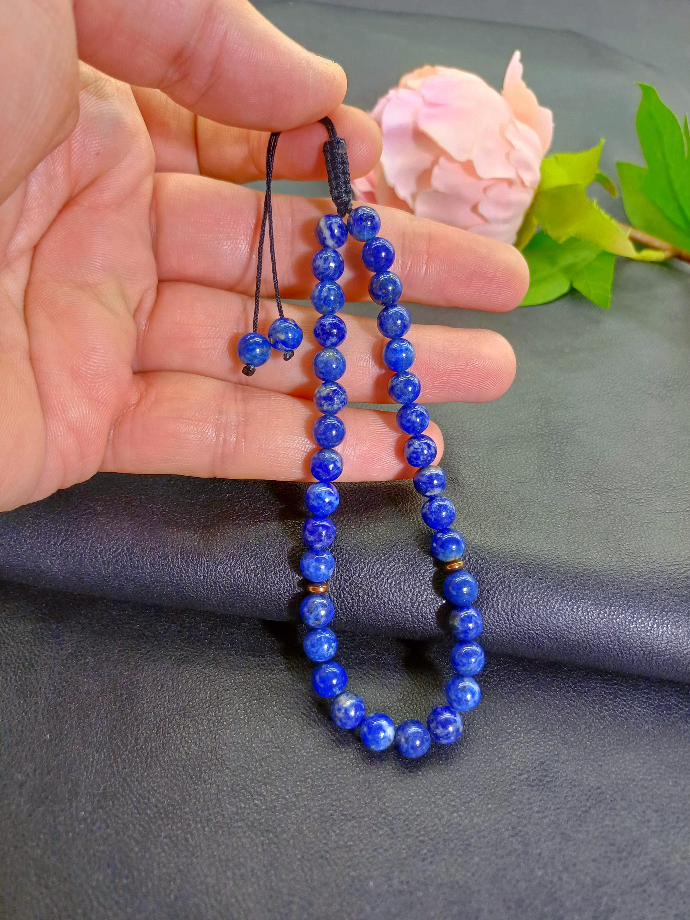 Lapis Lazuli 33 Bead Tasbih Bracelet, Blue Gemstone Misbaha