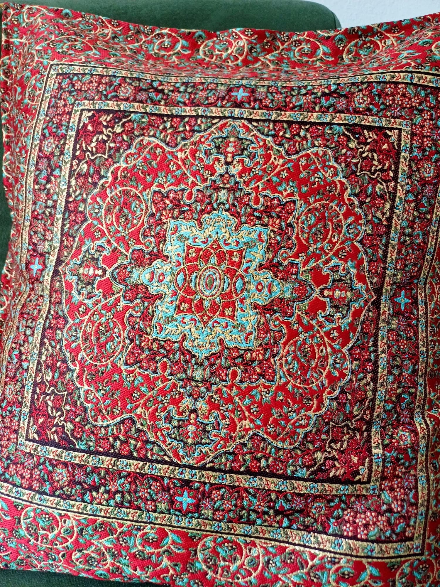 Traditional Turkish Pillow, Rug Patterned Cushion, Anatolian Ottoman Pillow, Kilim Pattern Coach Pillow, Authentic Chenille Pillow - image 5