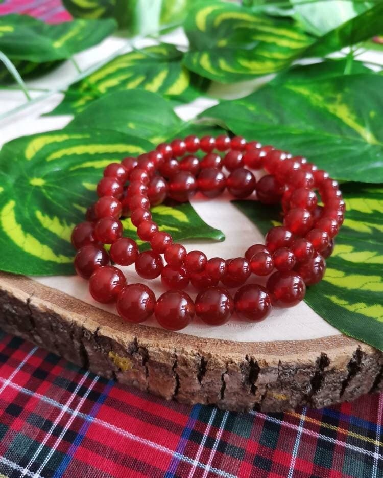 Carnelian Agate Bracelet: Red Yemeni Aqeeq Unisex Wristband
