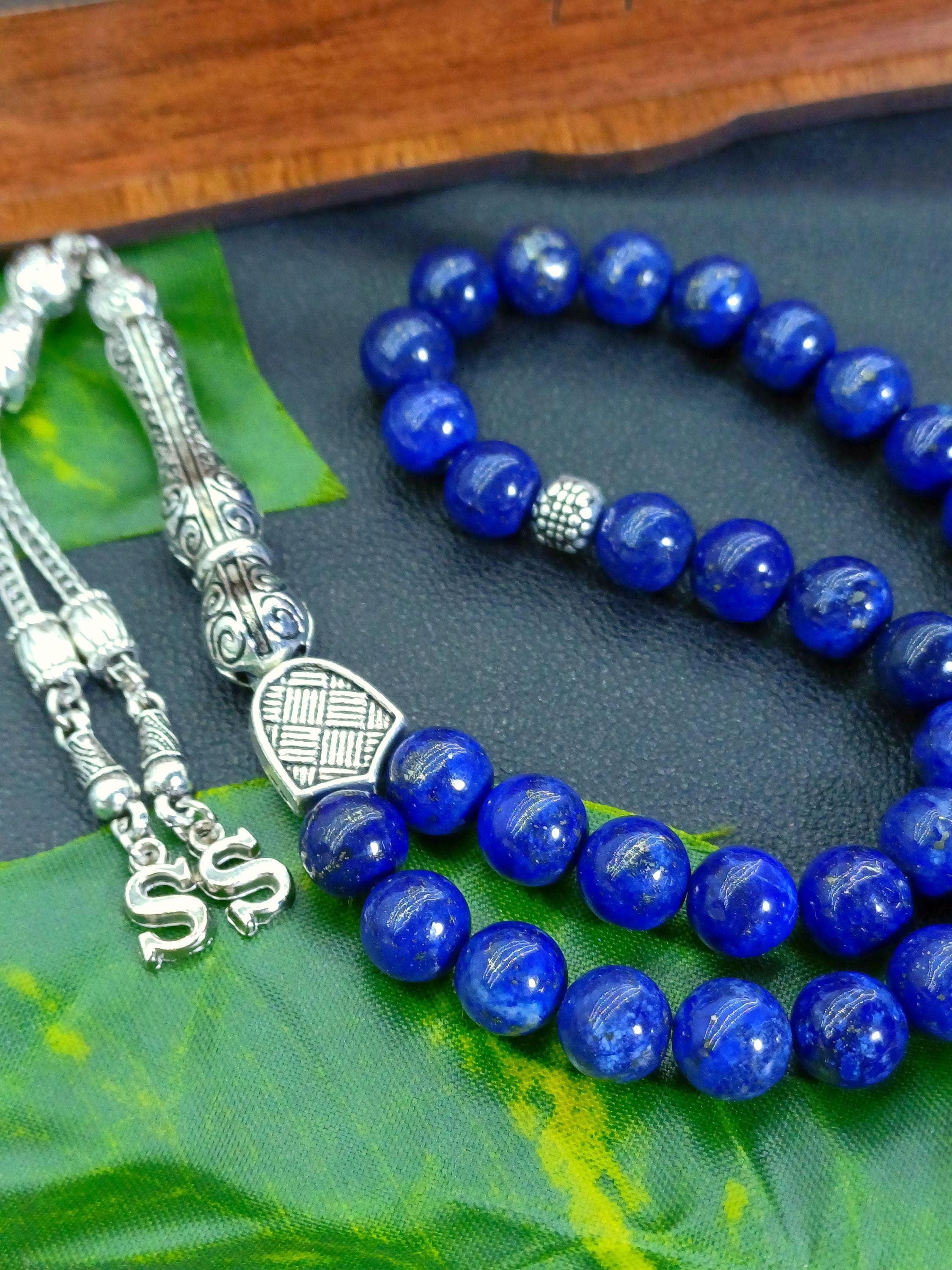 Lapis Lazuli Tasbih, Custom Blue Prayer Beads, Personalized Gemstone Tesbih Rosary